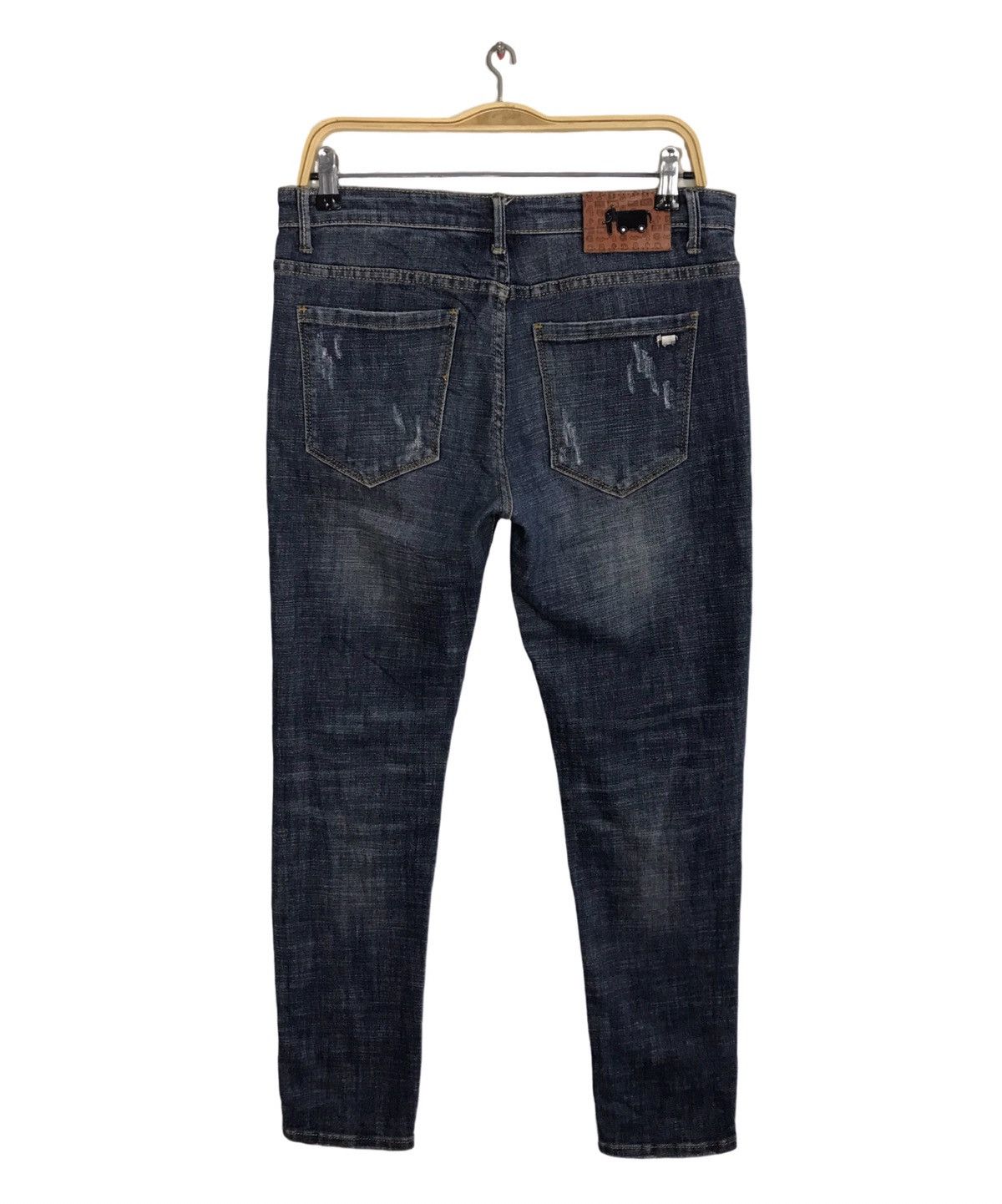 Vintage Oeo H5 Indigo Jeans Straight Cut Faded Distressed Design Size US 30 / EU 46 - 2 Thumbnail