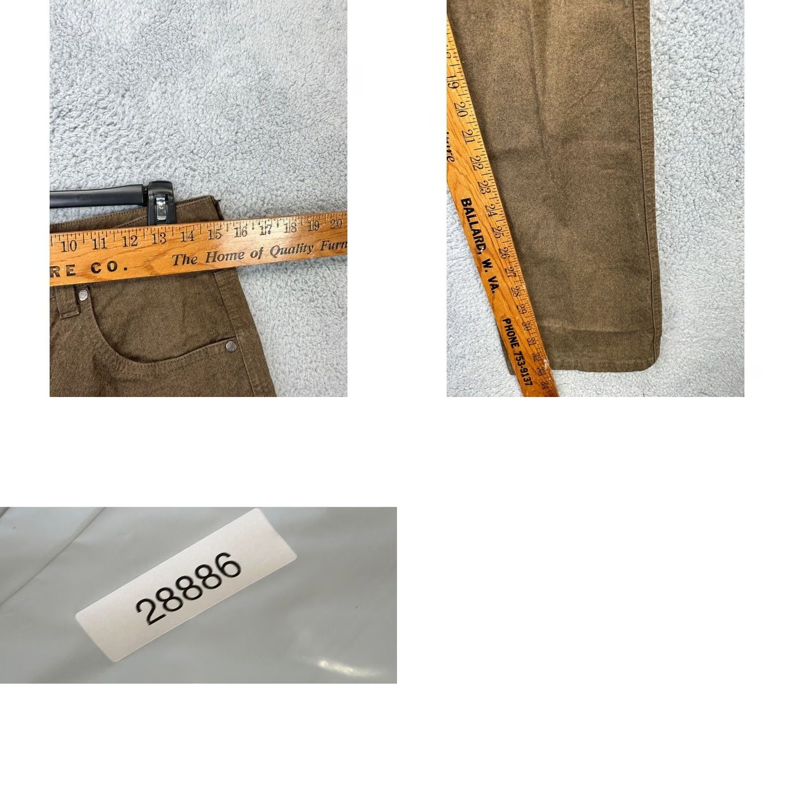 Denime Thomas Cook Jeans Mens 32 Tan Comfort Waist Straight Leg Denim Pants Logo Pocket Size US 32 / EU 48 - 8 Thumbnail
