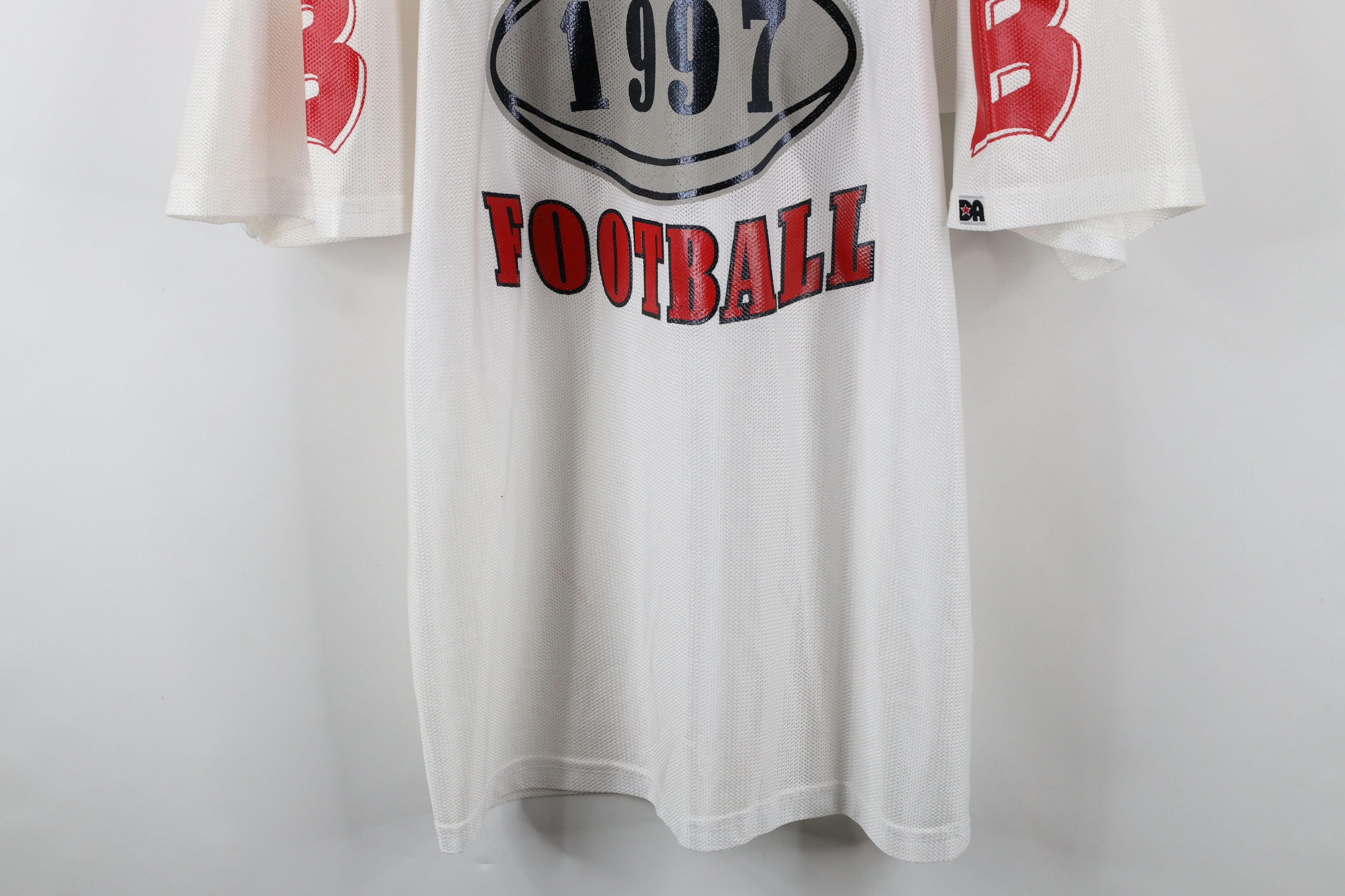 Vintage Vintage 90s Bedford Football Mesh Football Jersey White USA Size US XL / EU 56 / 4 - 3 Thumbnail