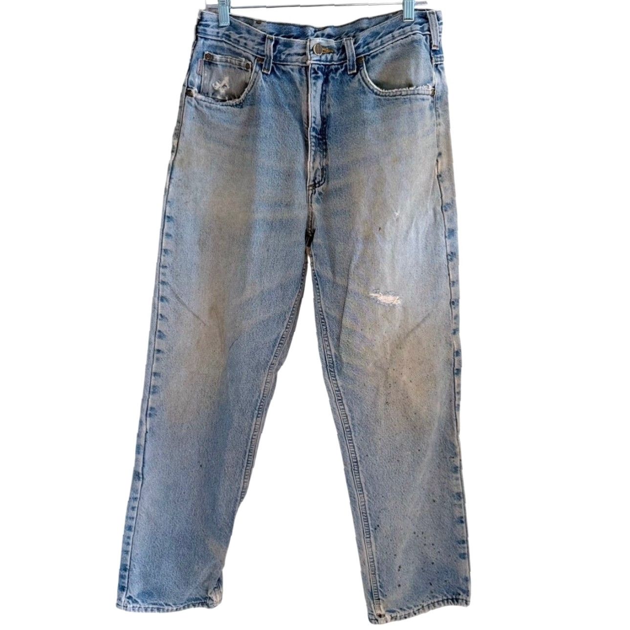 Carhartt VINTAGE Carhartt Jeans Mens 33x32 Blue Relaxed Fit Denim Straight Flannel Lined Jeans Mens Blue 90s Style Straight Mens Jeans Size US 33 - 2 Thumbnail