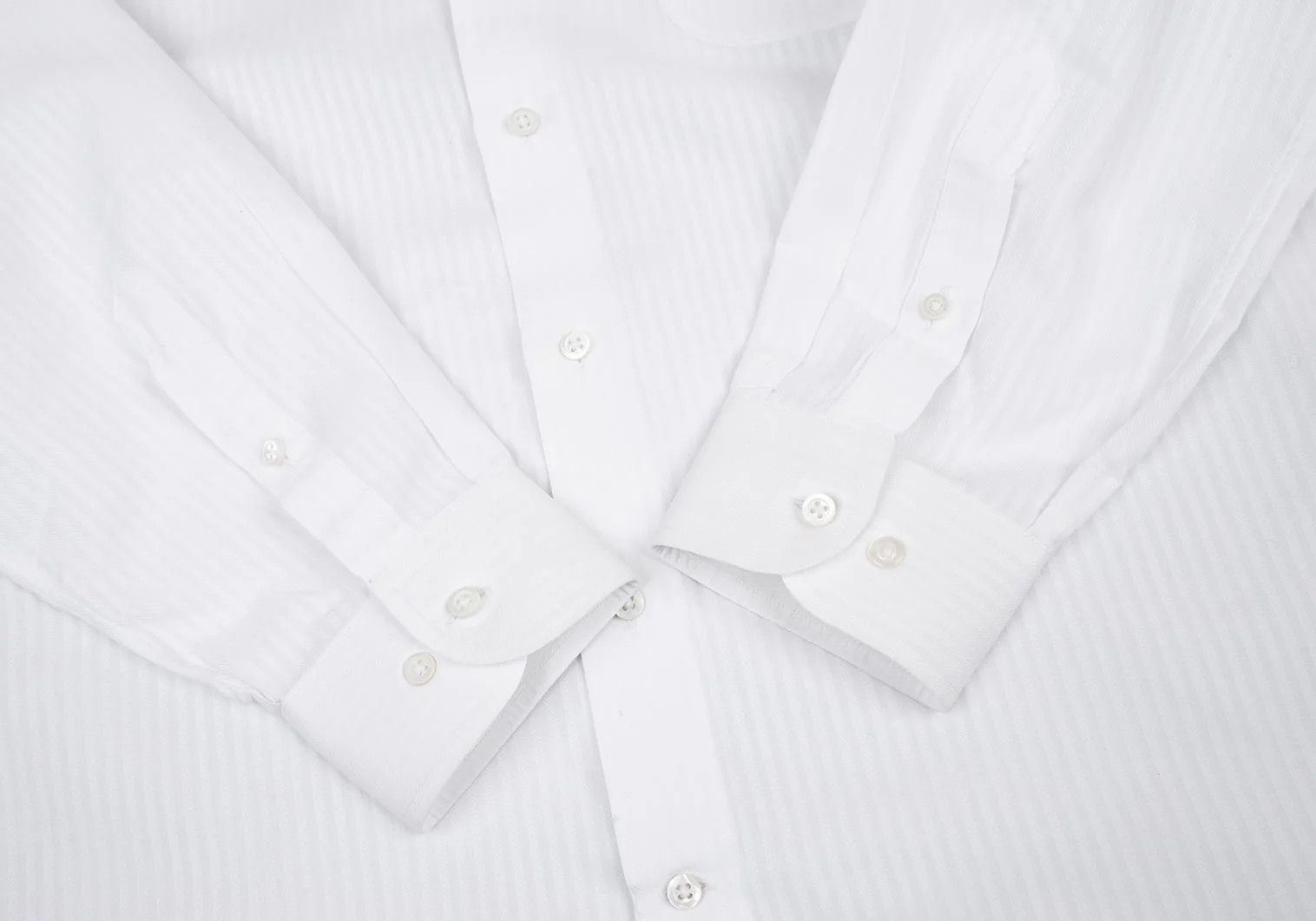 Armani Collezioni Cotton Shadow Stripe Shirt in White Size 43 Size US XXS / EU 40 - 10 Thumbnail