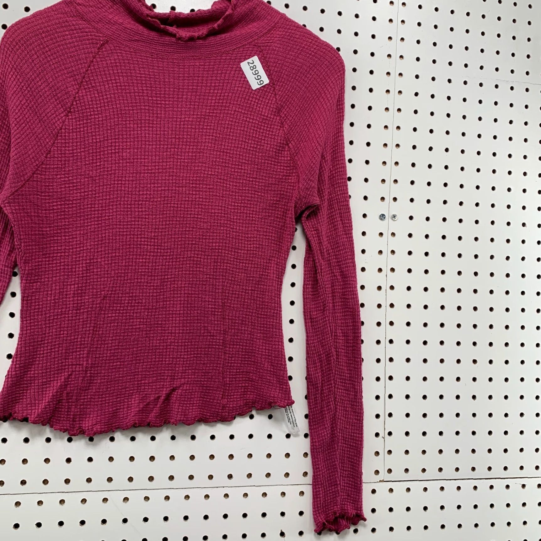 Free People Free People Waffle Knit Thermal Top Womens M Pink Long Sleeve Mock Neck Shirt Size M / US 6-8 / IT 42-44 - 5 Thumbnail