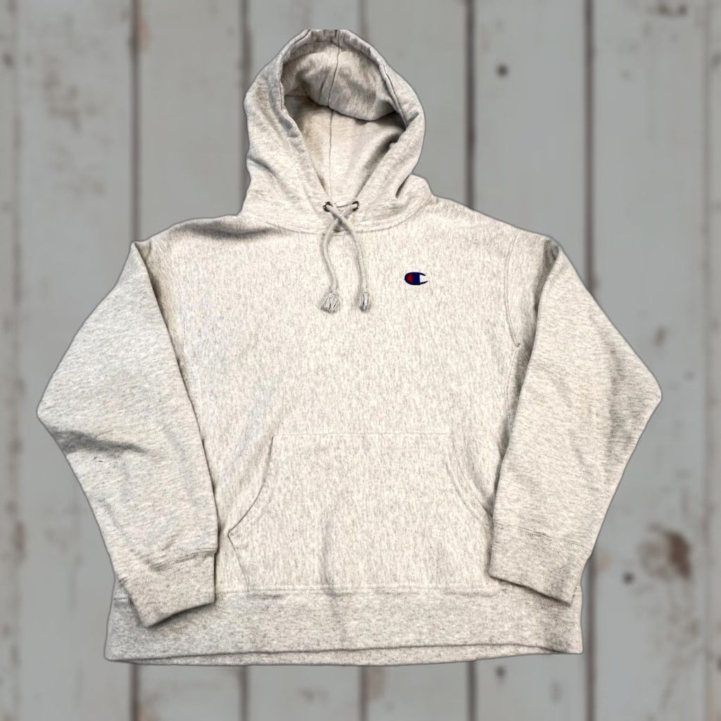 Champion VINTAGE Champion Reverse Weave Gray Hoodie Mens M Large tag Large but measures Medium Embroidered Logo Hooded Kangaroo Pocket Zip Pullover Size US M / EU 48-50 / 2 - 1 Thumbnail