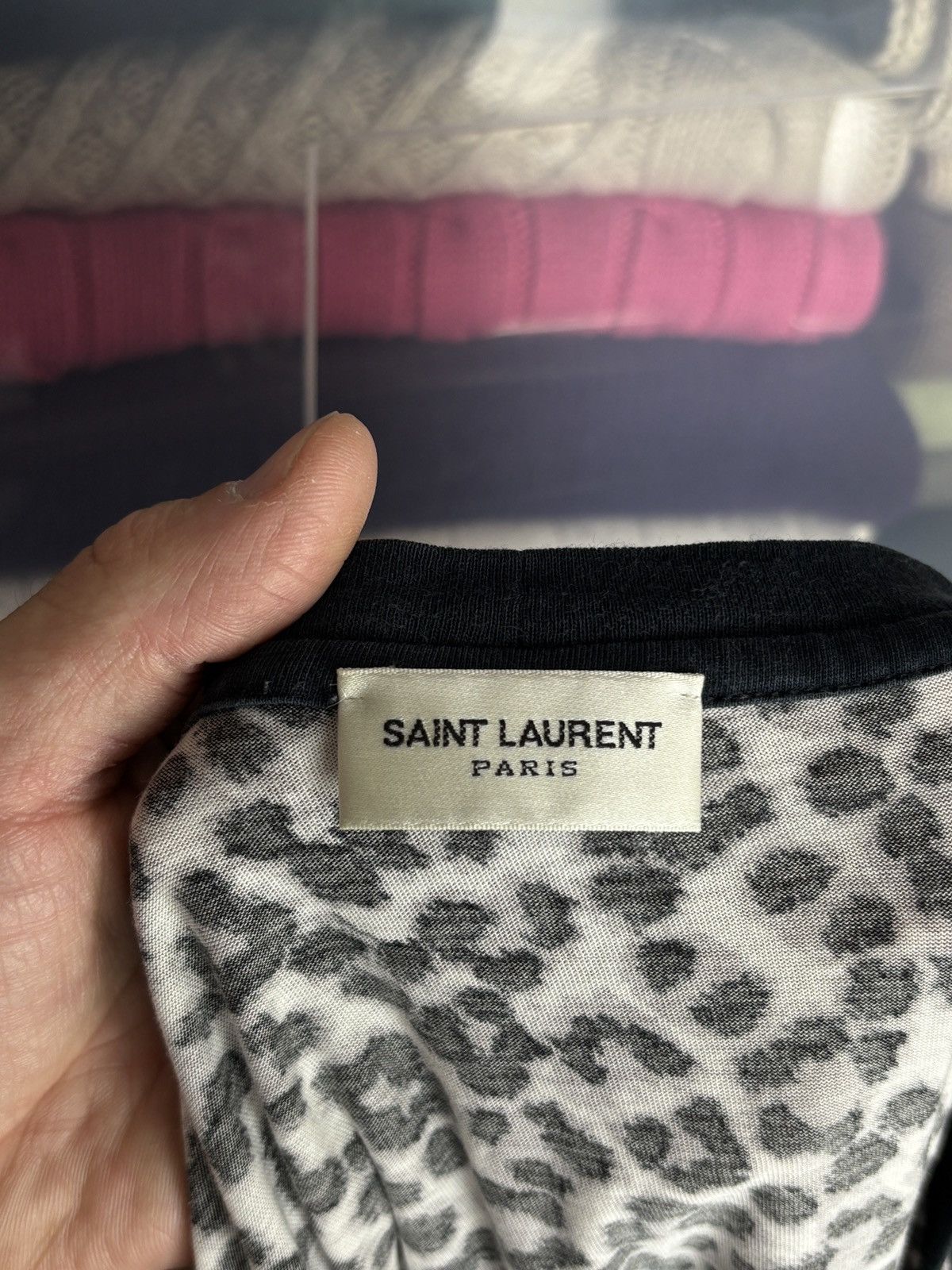 Saint Laurent Paris Saint Laurent Paris Hedi Slimane SLP Leopard Animal Cat Tee Size US M / EU 48-50 / 2 - 6 Thumbnail