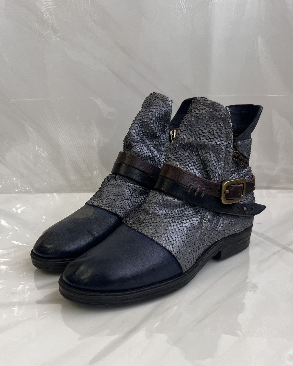 A.S.98 As 98 Airstep Zipper Boho Biker blue distressed boot Size US 8 / IT 38 - 3 Thumbnail