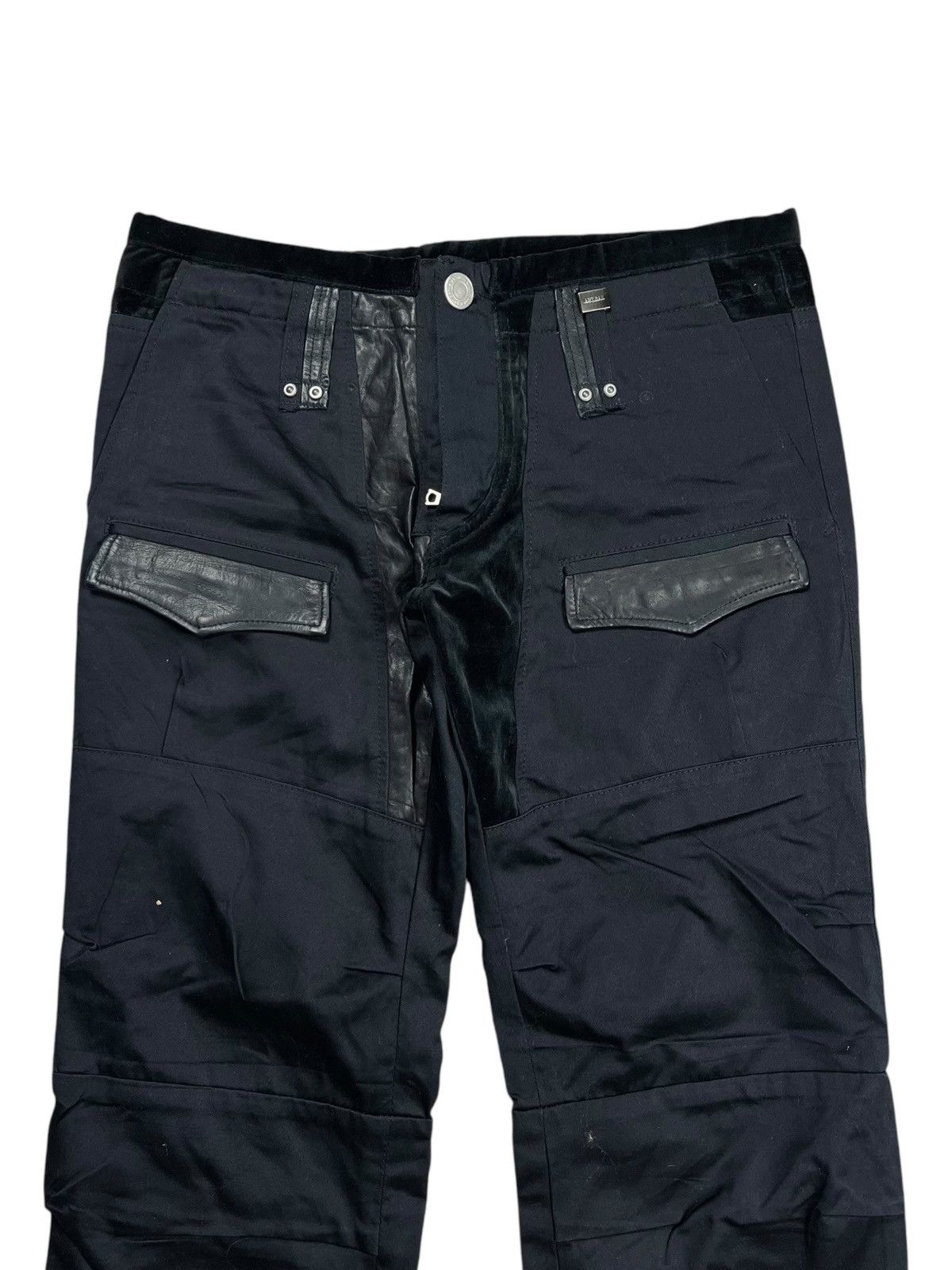 14th Addiction 2005 Artisan - Riri Zips Bad Boy Mix Velour Biker Pants Size US 30 / EU 46 - 3 Thumbnail