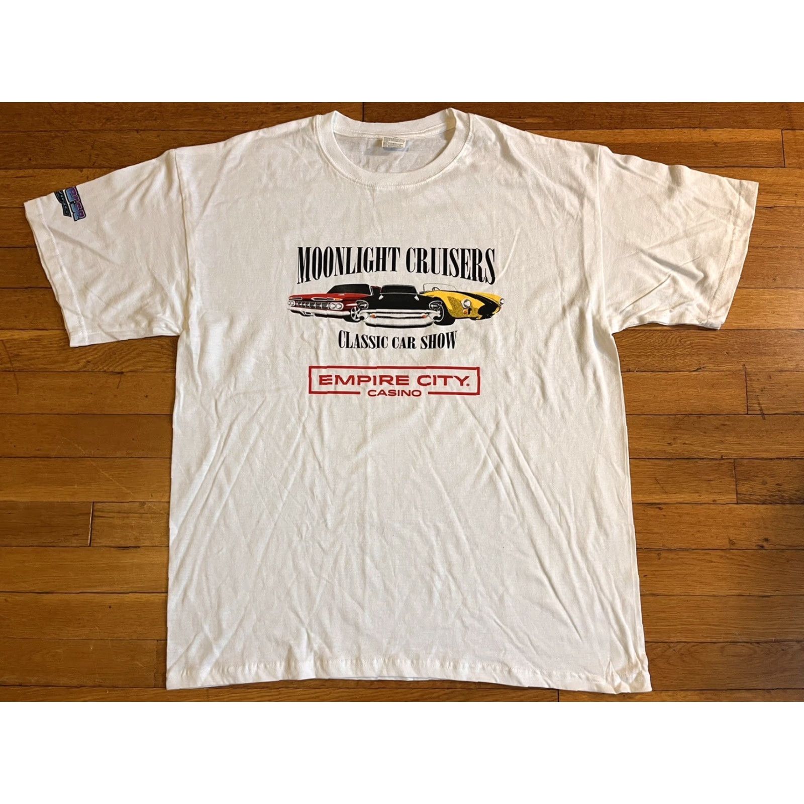 Vintage Empire City Casino Moonlight Cruisers Classic Car Show Shirt Men's XL White Size US XL / EU 56 / 4 - 2 Thumbnail