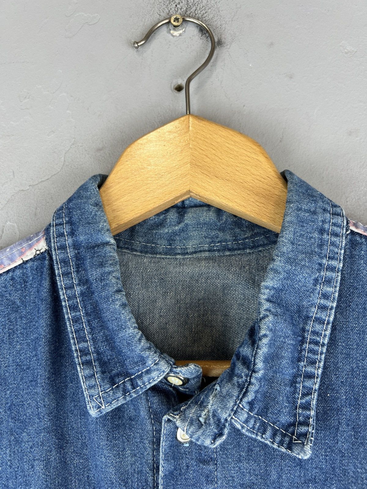 Flannel × Paradise × Vintage Vintage Paradise Flannel Denim Art Shirt M size y2k Size US M / EU 48-50 / 2 - 8 Thumbnail