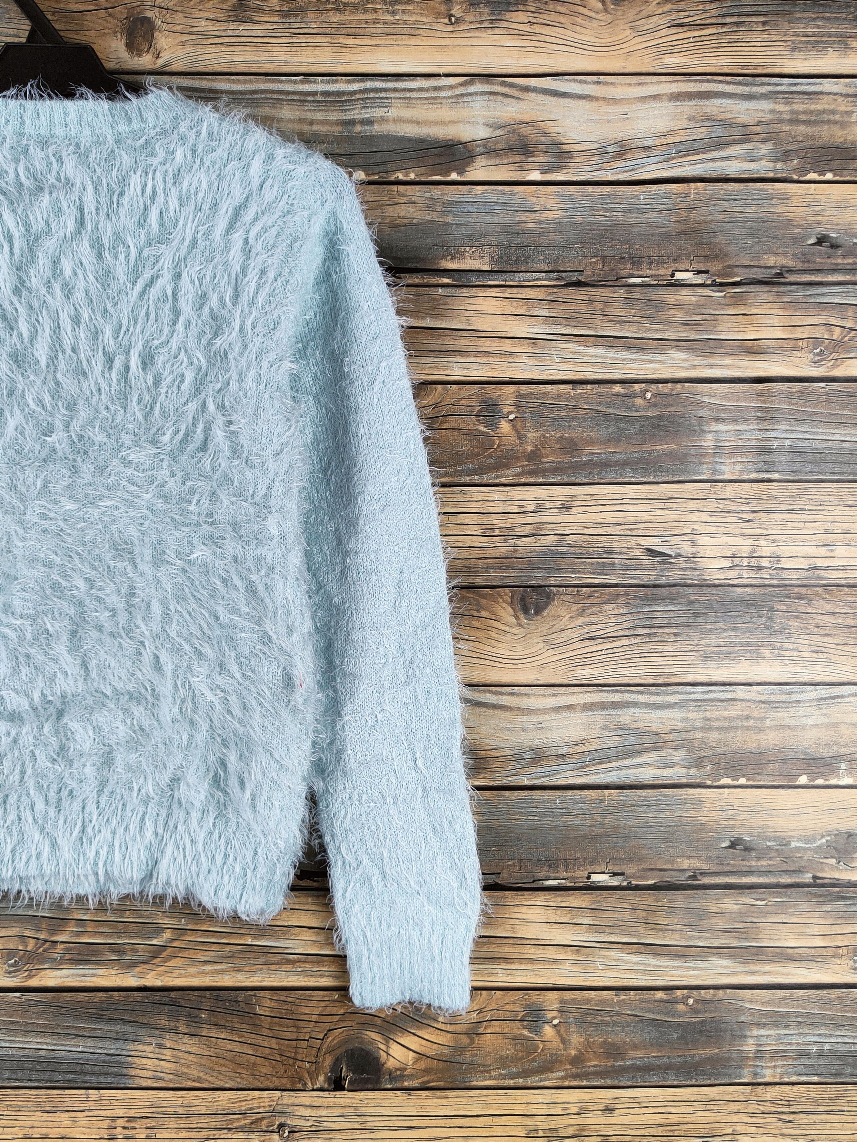 Japanese Brand DL Japanese Brand Turquoise Fur Mohair Knitwear #46-492 Size XS / US 0-2 / IT 36-38 - 9 Thumbnail