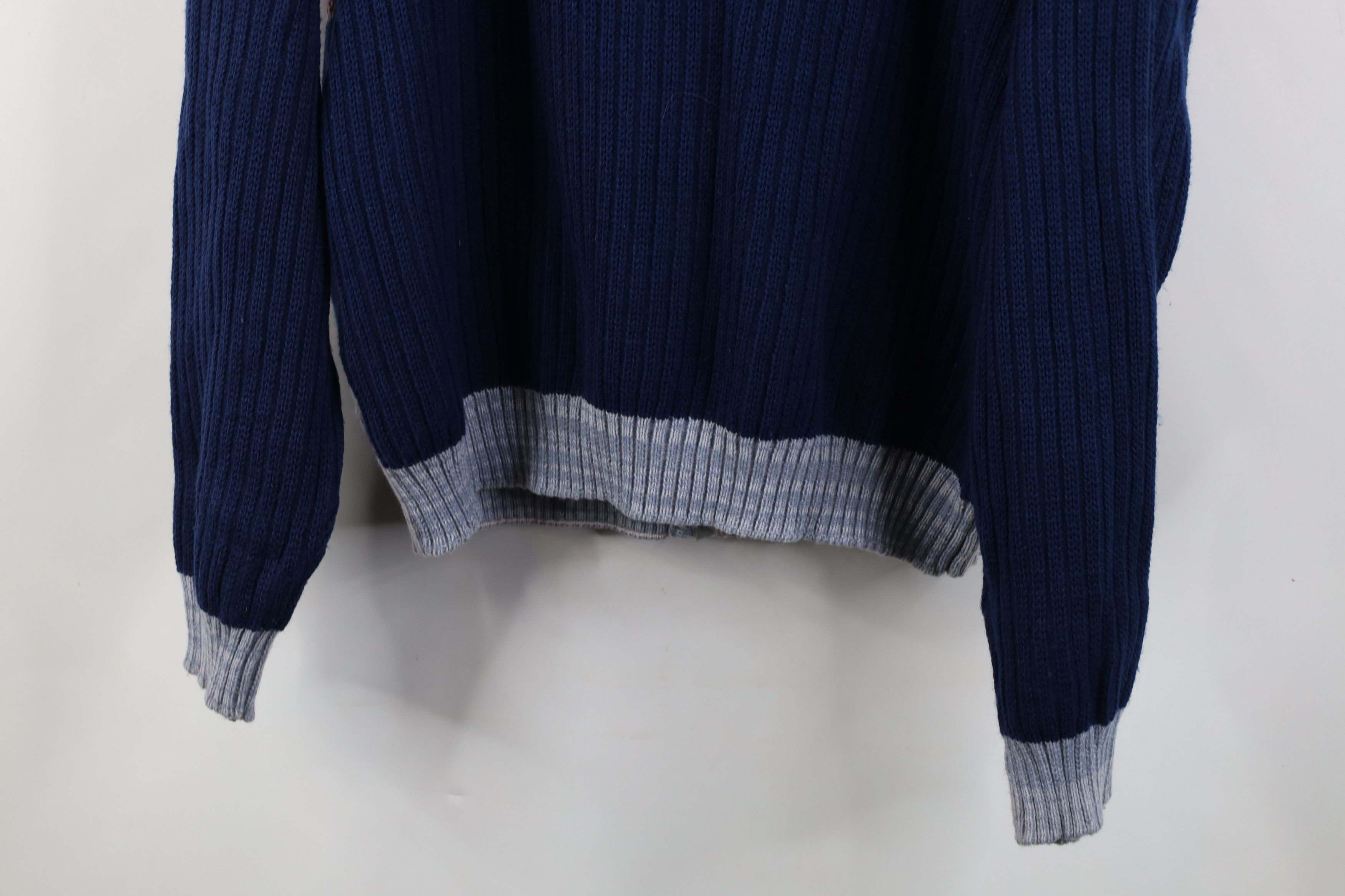 Vintage Vintage 90s Streetwear Ribbed Knit Full Zip Cardigan Sweater Size US L / EU 52-54 / 3 - 13 Thumbnail