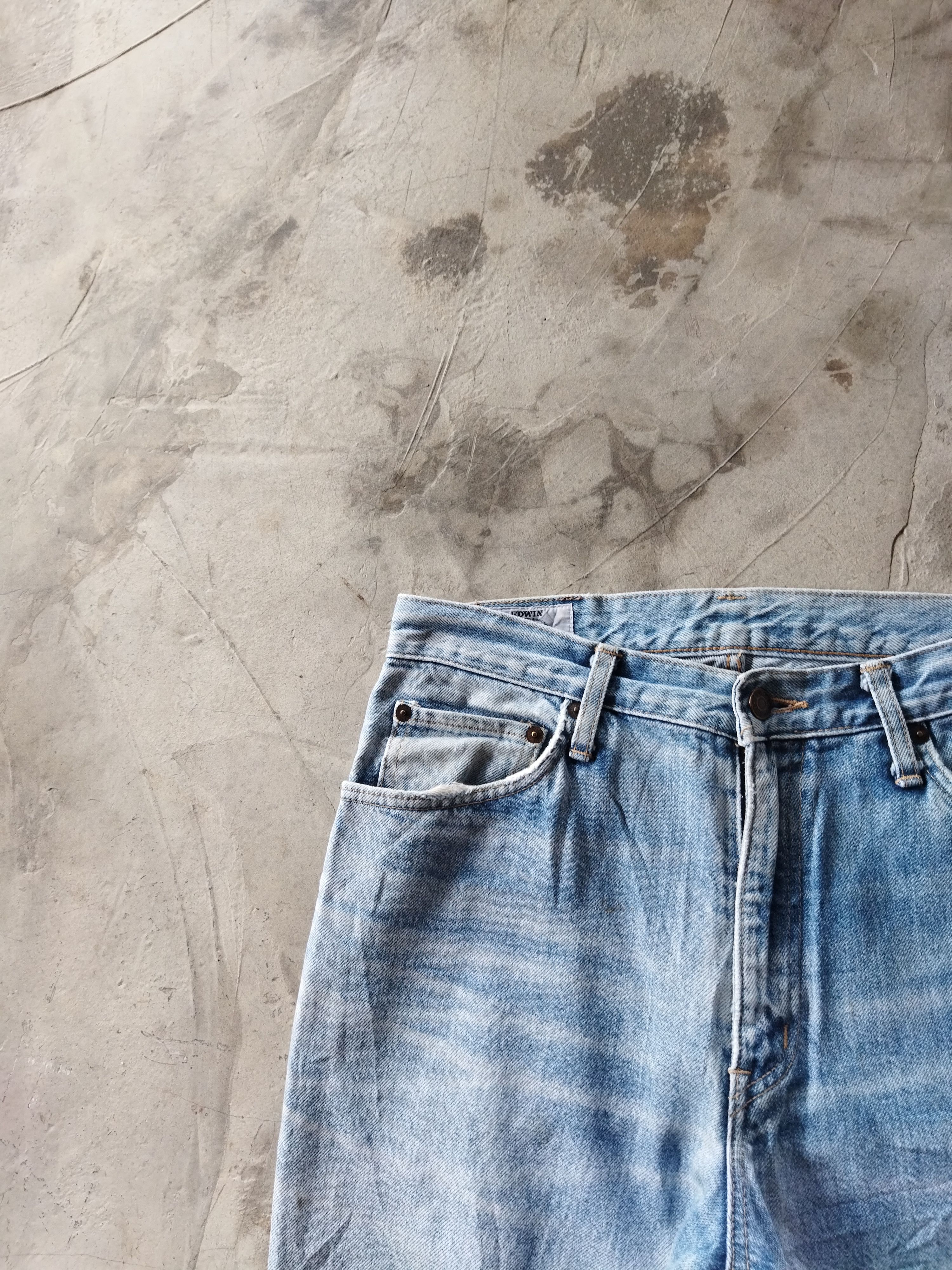Edwin × Vintage VINTAGE EDWIN DISTRESSED LIGHT BLUE JEANS PANTS Size US 30 / EU 46 - 4 Thumbnail