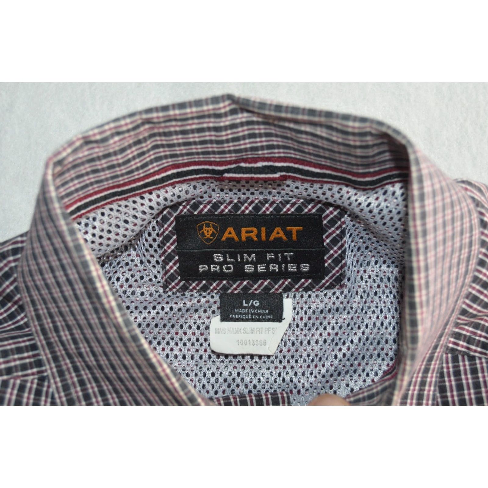 Ariat Ariat Pro Series Shirt Men's Black Plaid Slim Fit L Cotton Blend Shirt Size US L / EU 52-54 / 3 - 4 Thumbnail