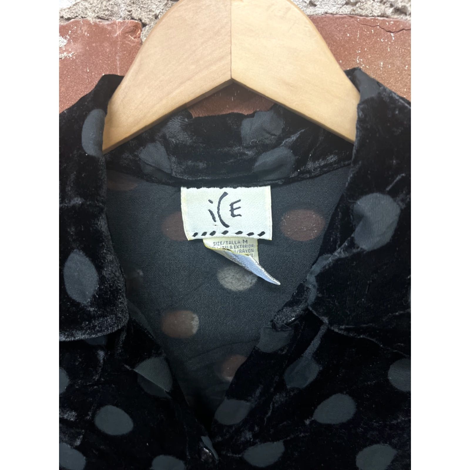 Vintage Y2k Vintage ICE Black Button Up Long Sleeve Blouse Size M Nylon Womens Size M / US 6-8 / IT 42-44 - 2 Thumbnail