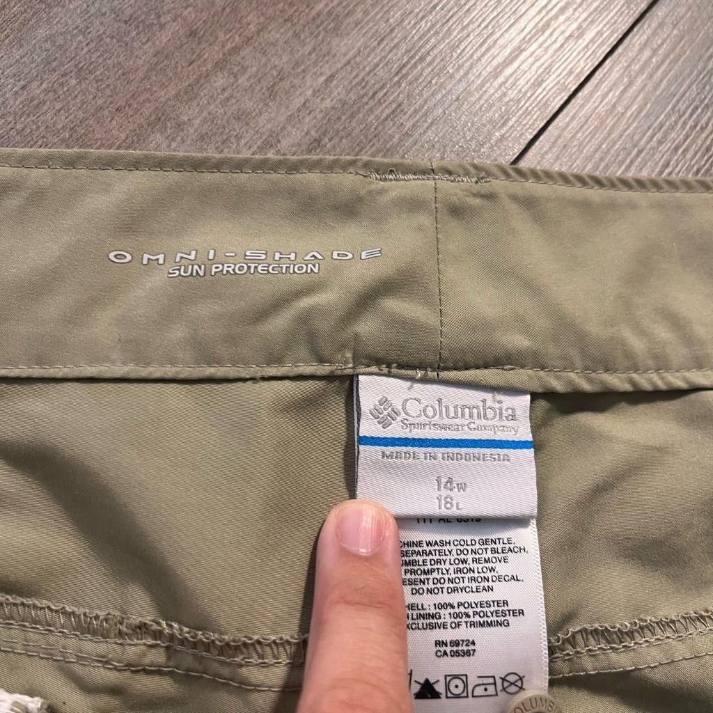Columbia Columbia Tan Athletic Cargo Pants Women 14 Bin G-44 Size 31" - 3 Thumbnail