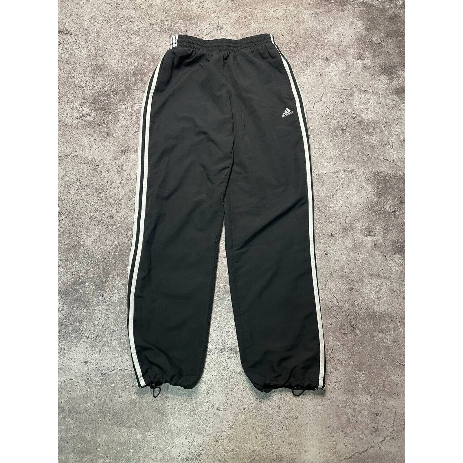 Adidas × Vintage Vintage Adidas Black Track Pants Striped Sportswear M Size US 33 - 1 Thumbnail