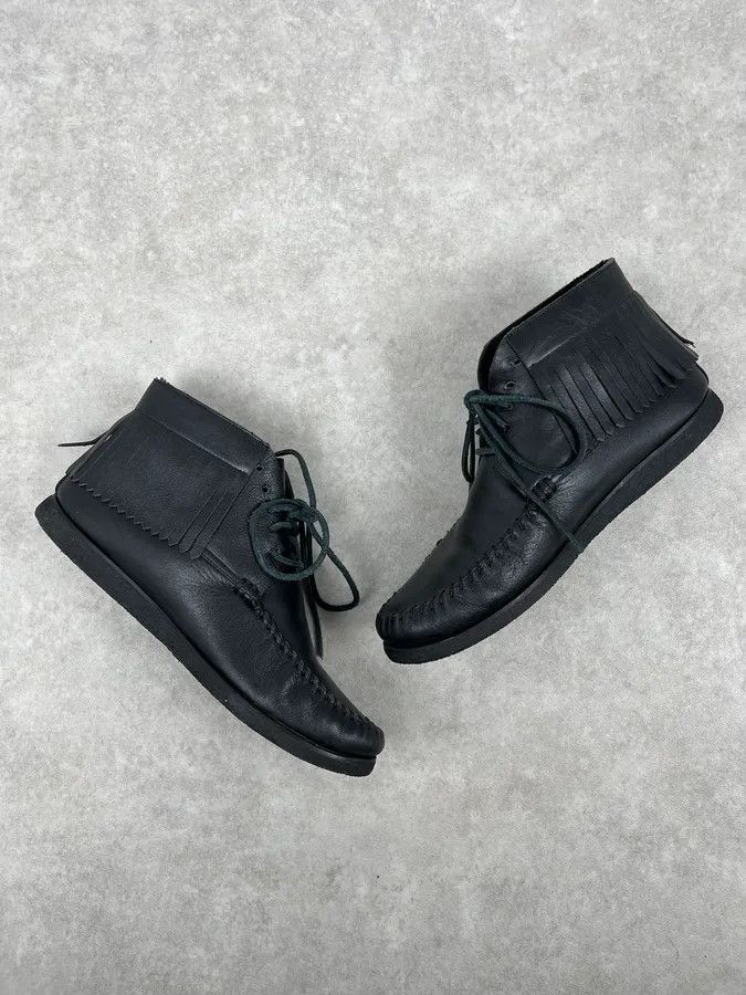 Saint Laurent Paris Yves Saint Laurent Black Leather Fringed Boots Size US 11 / EU 44 - 5 Thumbnail