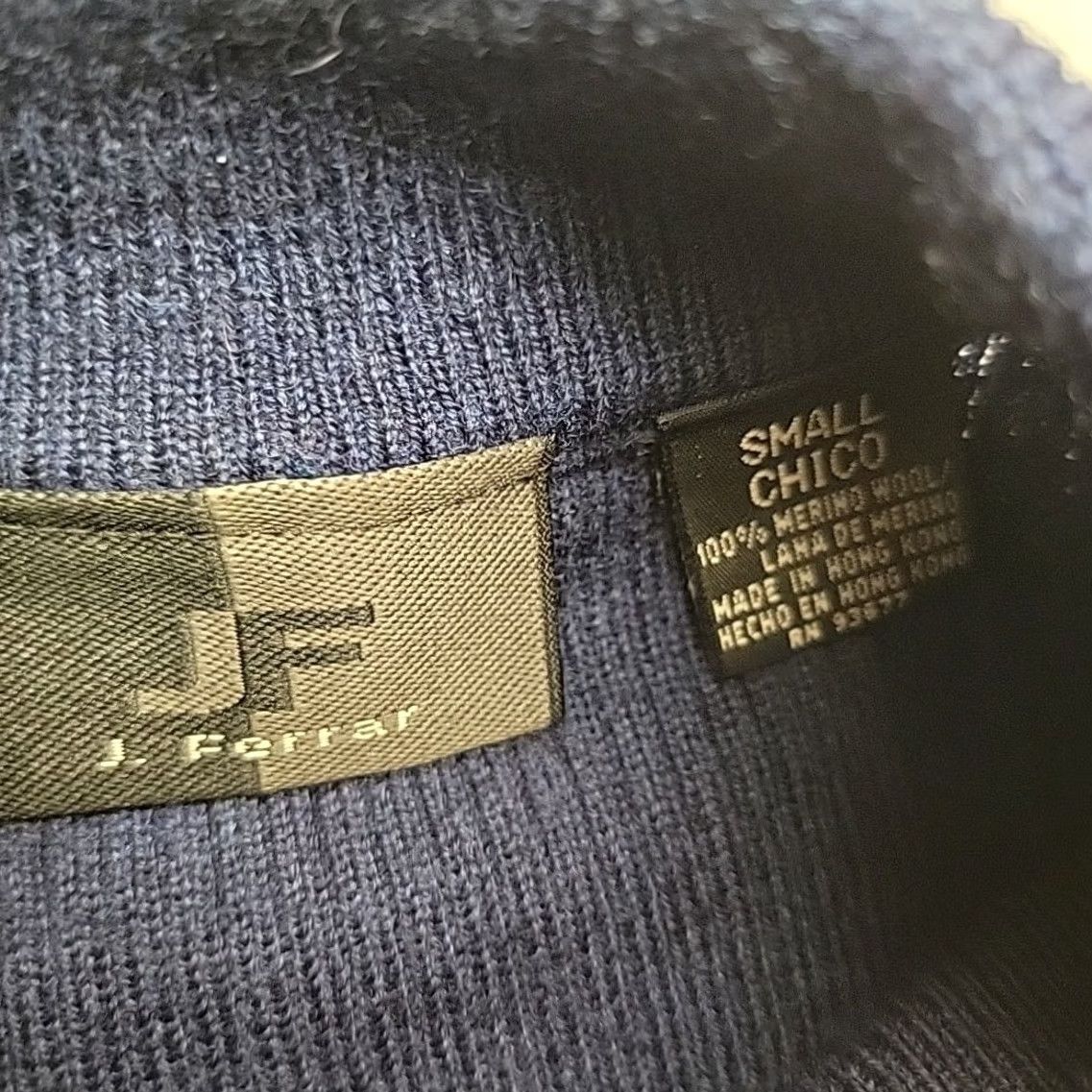 Vintage VINTAGE J. Ferrar Sweater Mens S Blue Mock Neck 100% Merino Wool Ribbed Minimalist Mens Size US S / EU 44-46 / 1 - 4 Thumbnail
