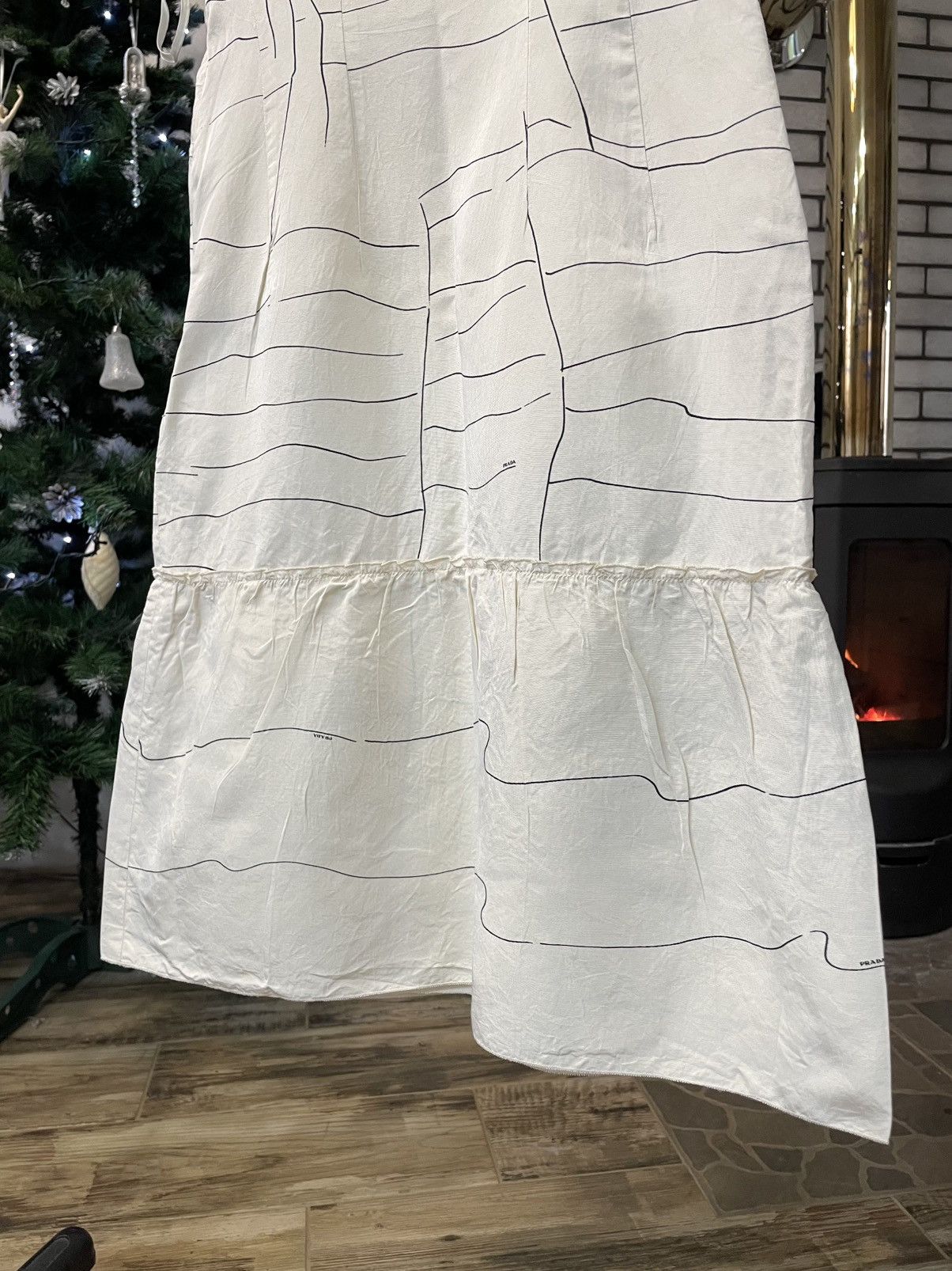 Miu Miu × Prada PRADA 100% SILK Luxury Avant Garde Runaway Dress Size XS / US 0-2 / IT 36-38 - 4 Thumbnail