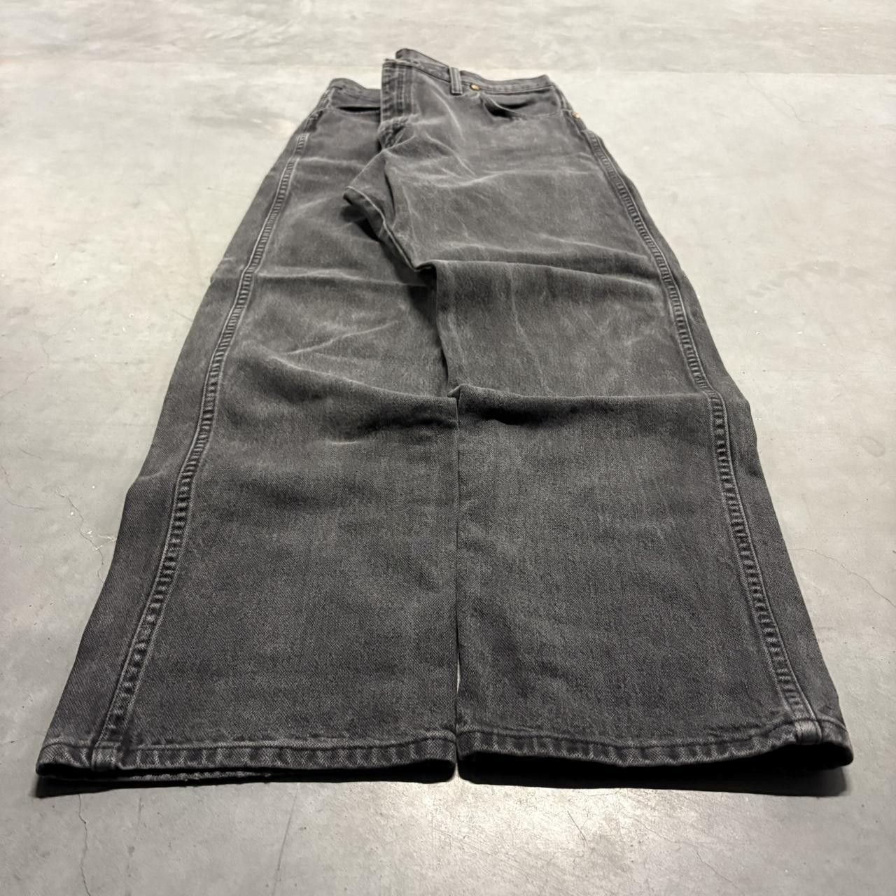 Vintage × Wrangler Crazy Vintage Y2K/2000s Grunge Black Faded Wrangler Workwear Denim Jeans! Size US 36 / EU 52 - 3 Thumbnail