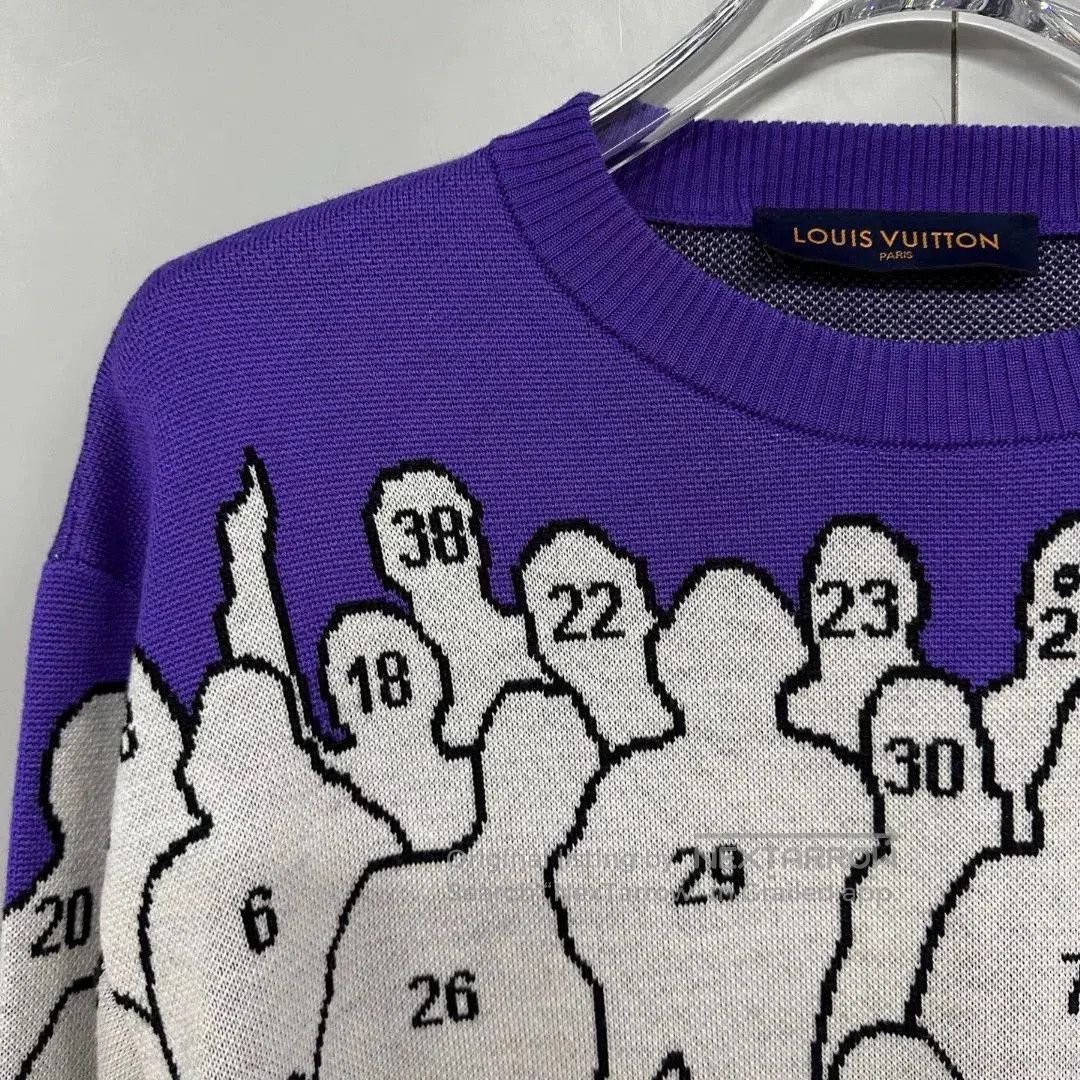 Louis Vuitton louis vuitton purple knit sweater with figures. Size US M / EU 48-50 / 2 - 3 Thumbnail