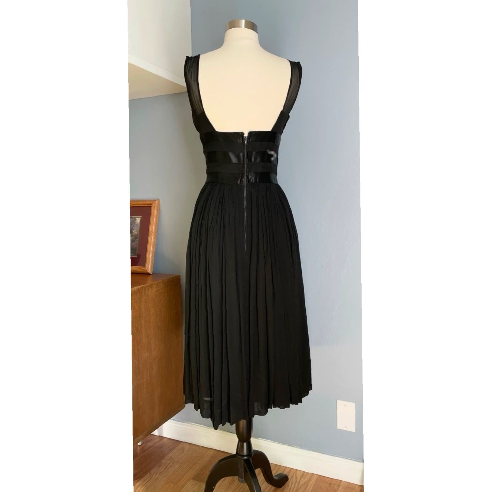 Vintage VINTAGE Maggie Stover Black Chiffon Illusion Cocktail Dress XS/S 50s Party Rockabilly Size XS/S Womens Size XS / US 0-2 / IT 36-38 - 2 Thumbnail