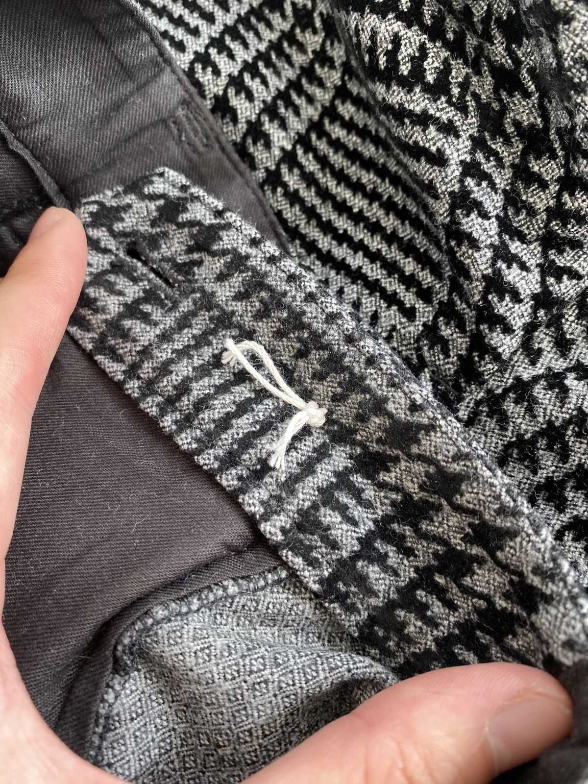 John Elliott John Elliot Wide Tuck Pants / Houndstooth Charcoal Sz 1 Size US 29 - 6 Thumbnail