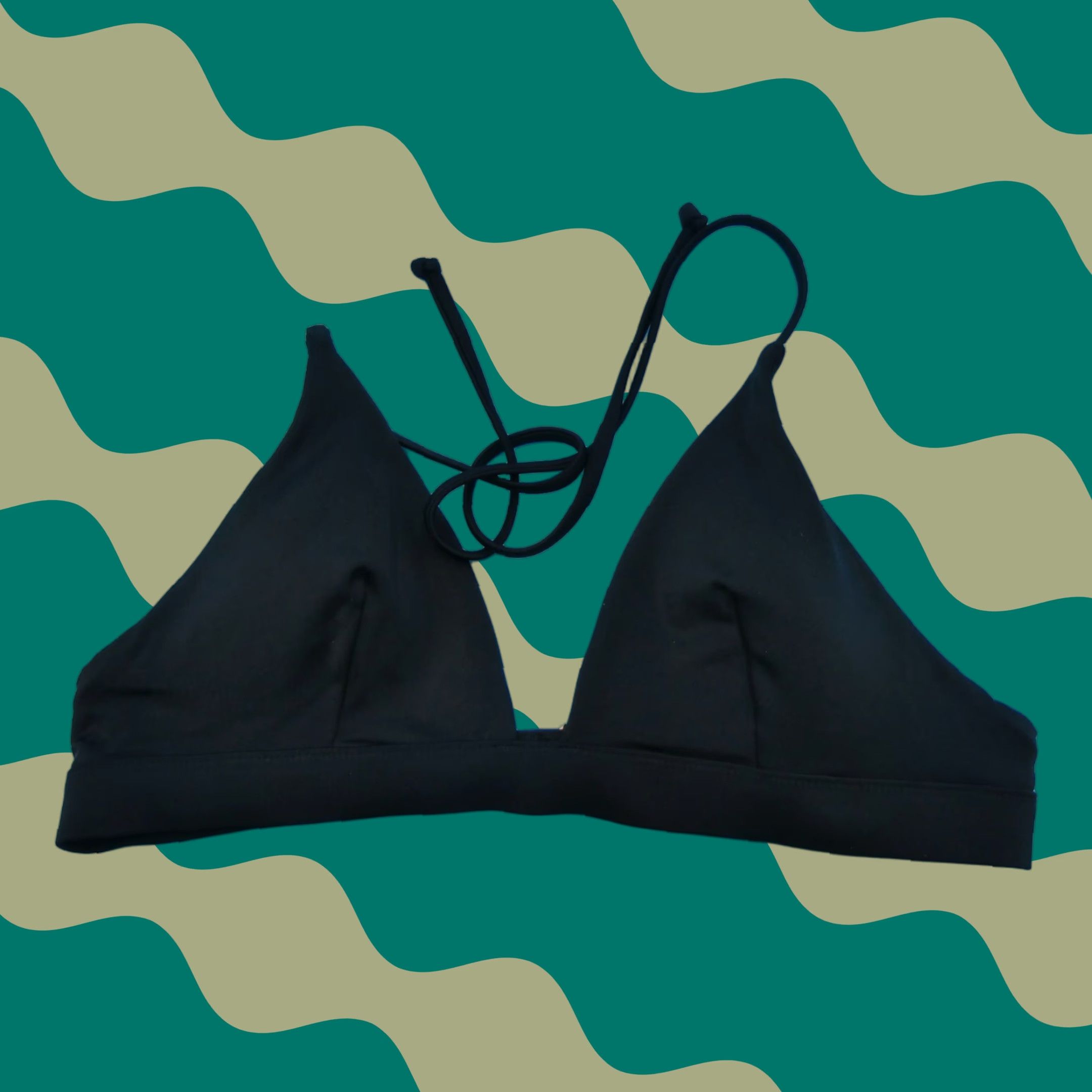 Victo ria's Secret Medium Black Triangle Push-Up Halter Bikini Top Beach Swimwear Women M Black Push-Up Triangle Halter Swim Top - Victoria's Secret