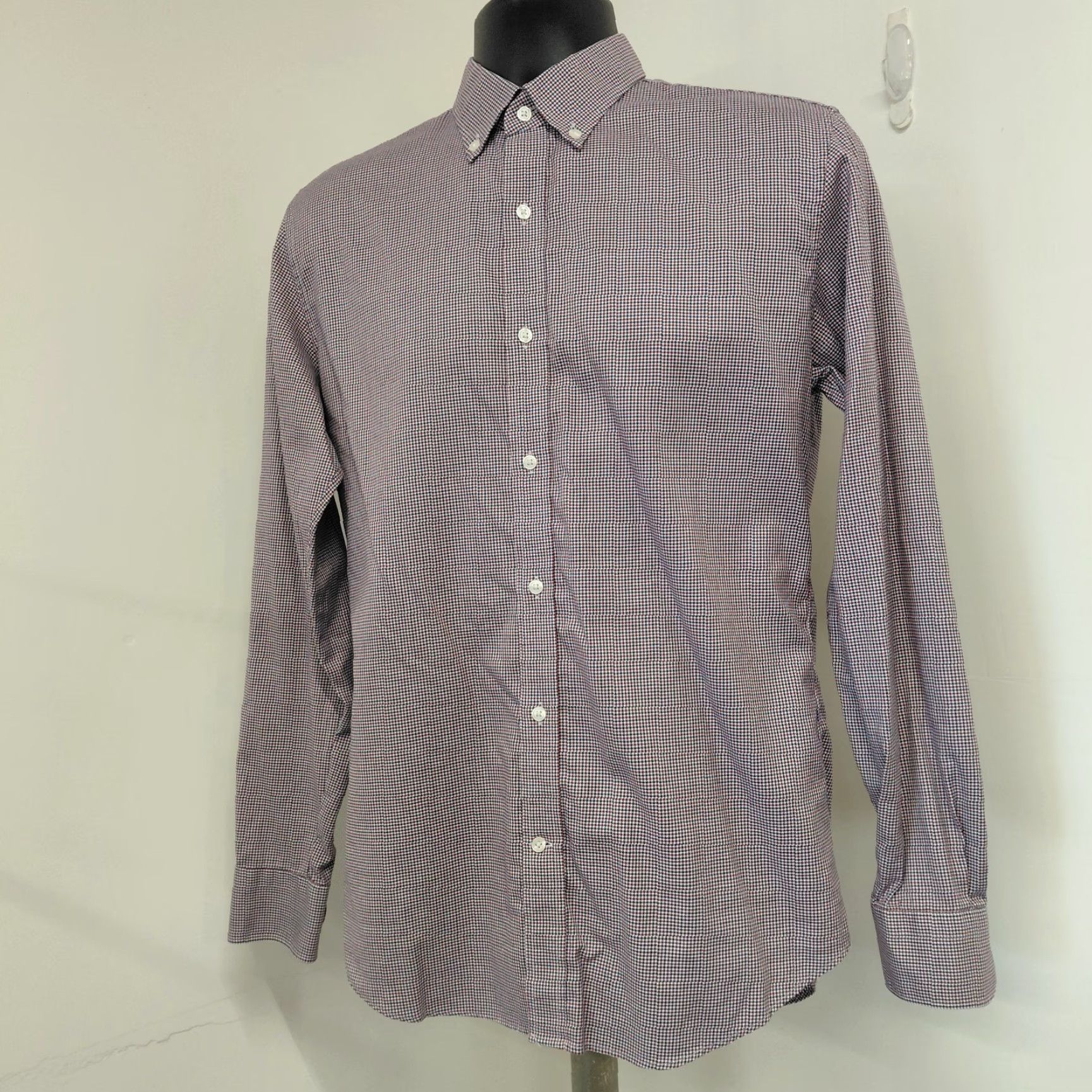 Uniqlo Uniqlo Shirt Men's M Red/Blue Check Slim Fit Button-Down Long Sleeve Size US M / EU 48-50 / 2 - 4 Thumbnail