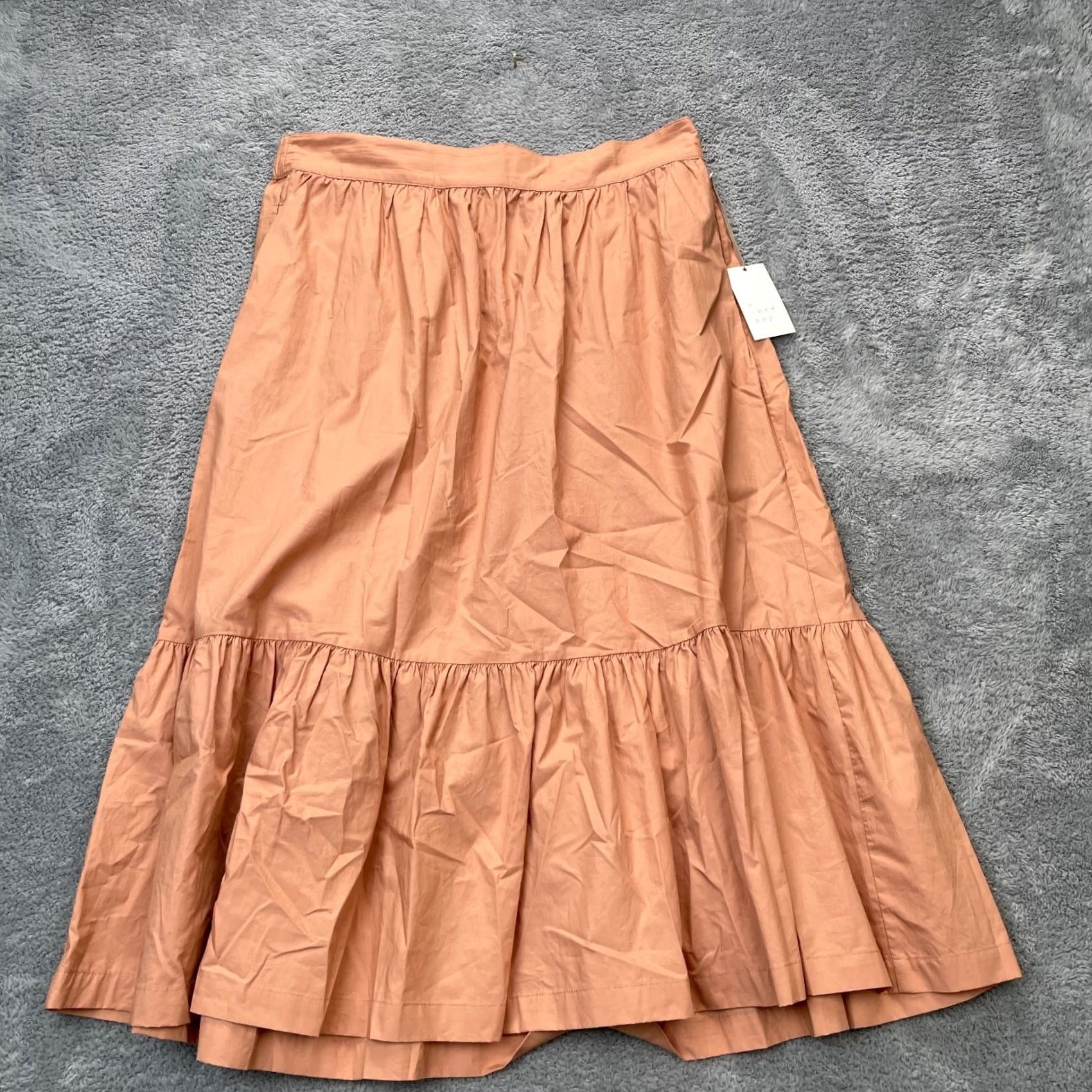 Vintage A New Day Skirt Womens XL Pink A Line Ruffled Hem Pleated Elastic Waist Size 40" / US 18 - 2 Thumbnail