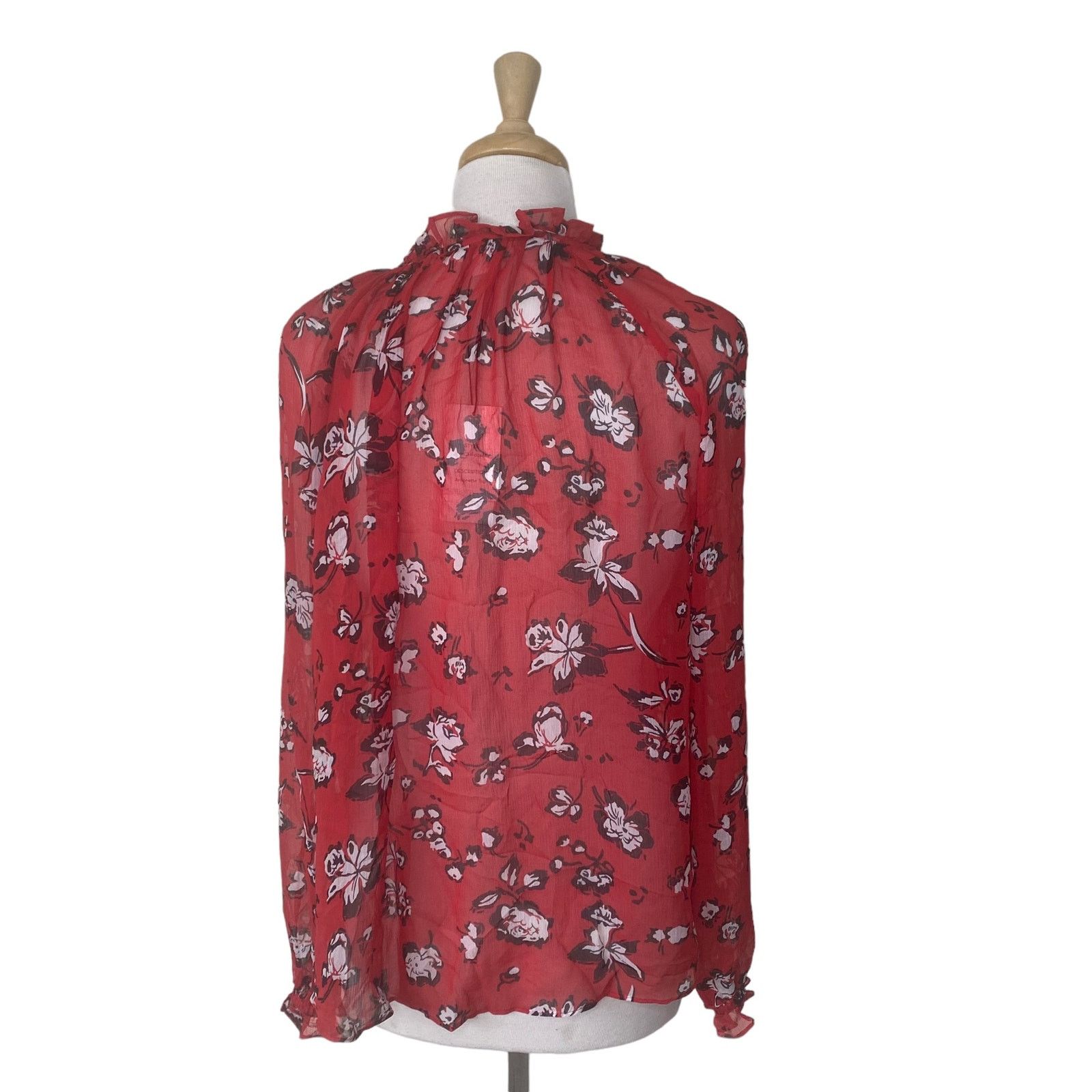 Veronica Beard VERONICA BEARD Antonette Silk Peasant Top Size 6 Red Multi Size M / US 6-8 / IT 42-44 - 2 Thumbnail