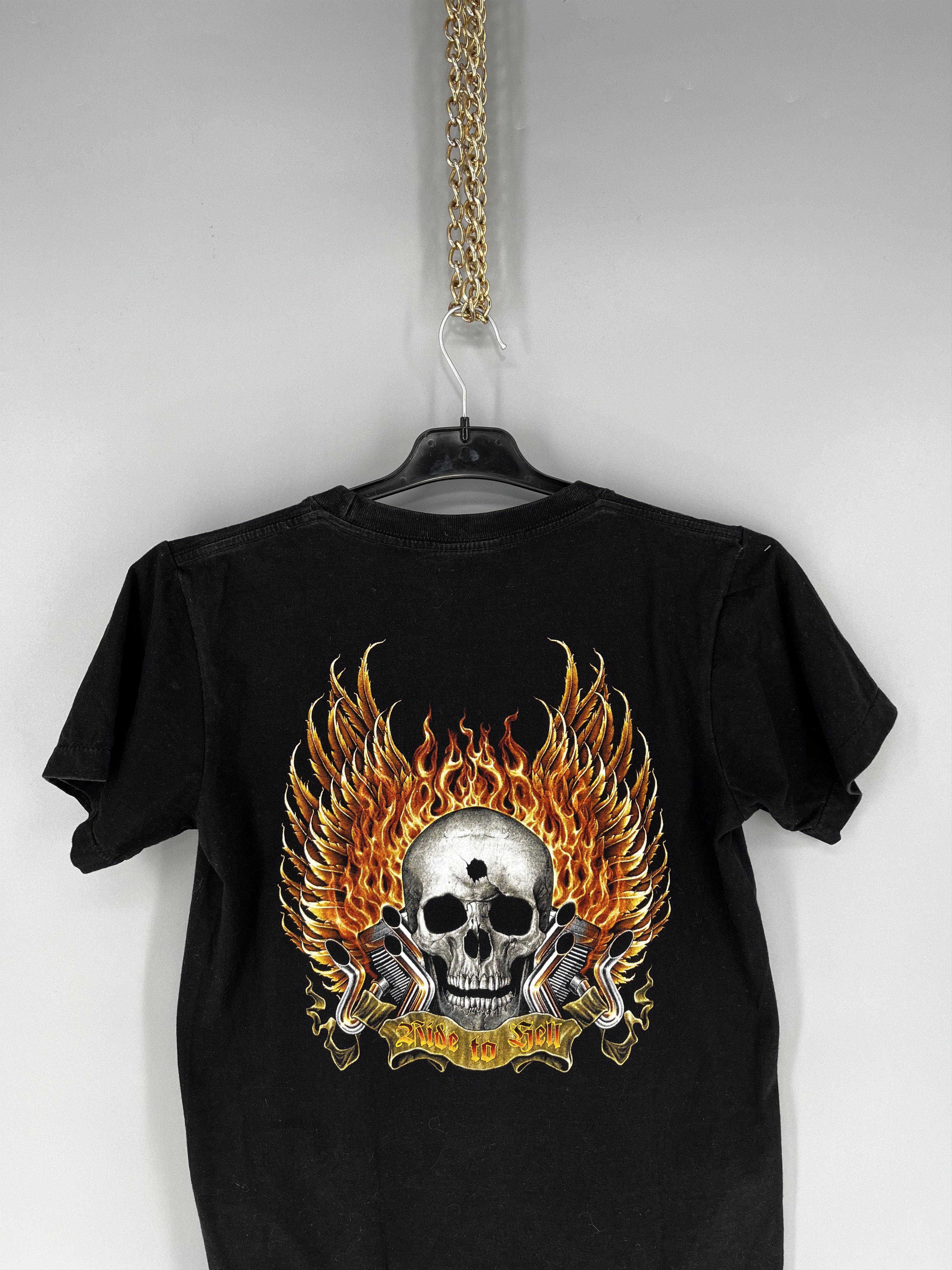 Harley Davidson Vintage Y2K Bike and Skull Soul Master Short sleeve T-shirt Size US XL / EU 56 / 4 - 9 Thumbnail