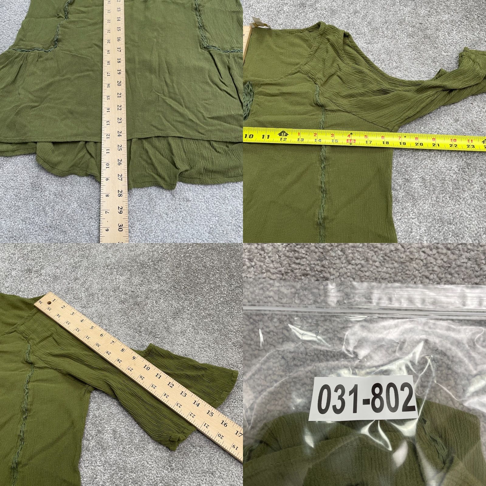 Vintage Cato Blouse Shirt Womens Large Green Embroidered Cold Shoulder Round Neck Tunic Size L / US 10 / IT 46 - 8 Thumbnail