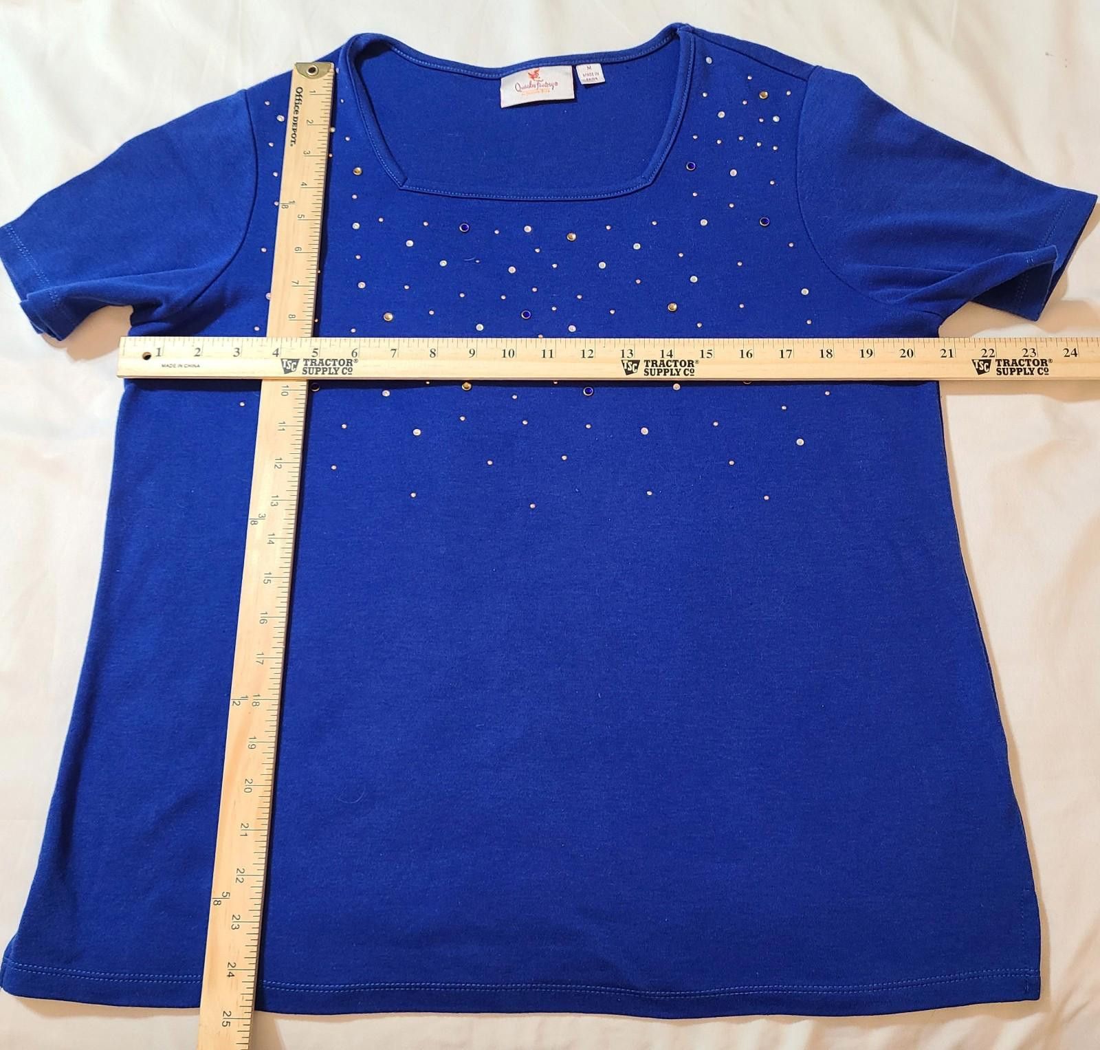 Designer Quacker Factory Shirt Womens Size Medium Bedazzled Size M / US 6-8 / IT 42-44 - 3 Thumbnail