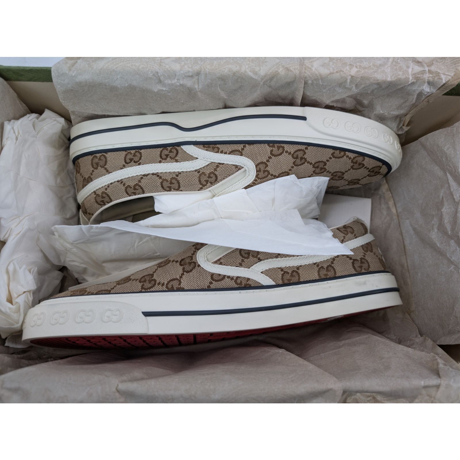 Gucci o1rshd1 Q:2 / Tennis 1977 Slip-On Sneakers in Beige Size US 12 / EU 45 - 18 Thumbnail