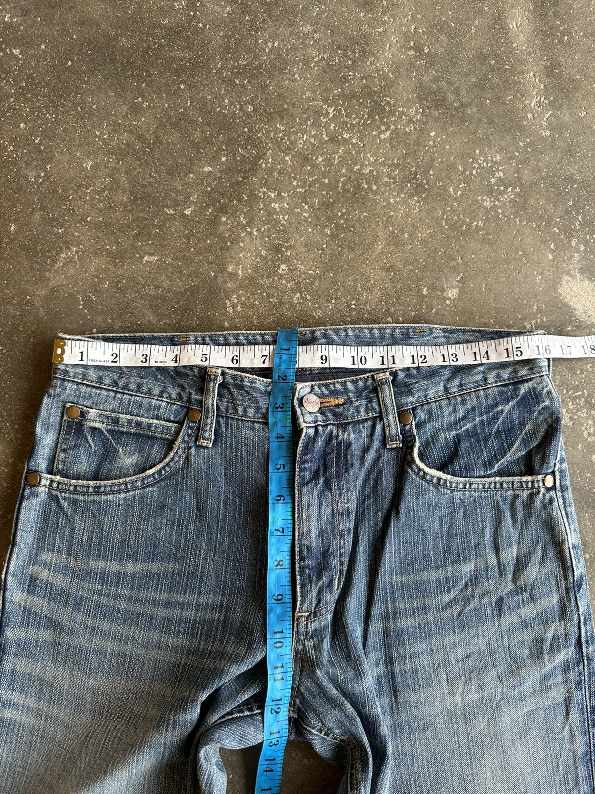 Vintage VINTAGE WRANGLER JEANS RARE PATINA DENIM PANTS Size US 31 - 6 Thumbnail