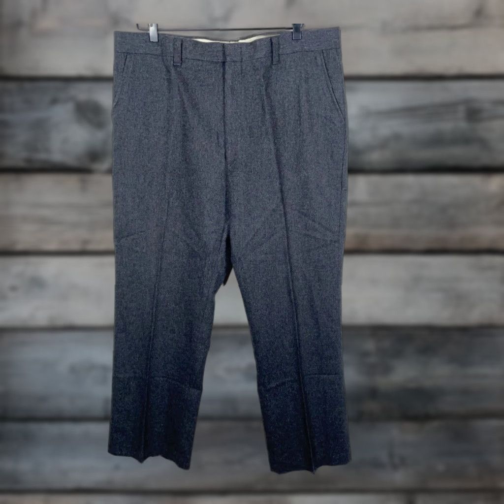 Vintage VINTAGE Wool Trousers Mens 38 x 28 Dark Gray Flat Front Pants Talon Zip Dress Pants Mens Size US 38 / EU 54 - 1 Thumbnail