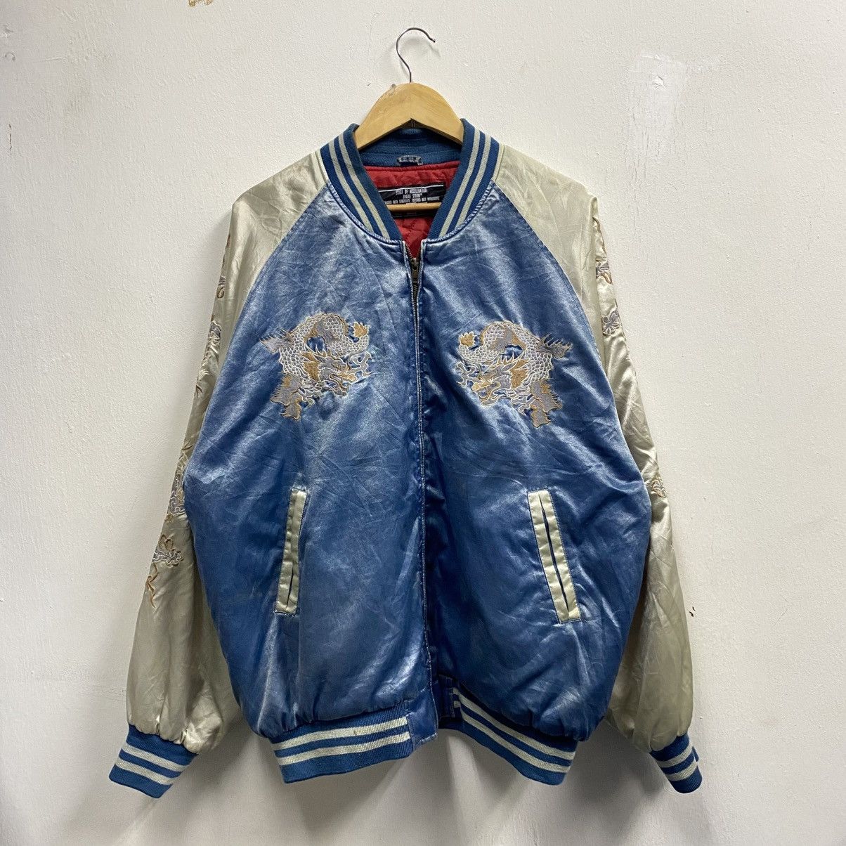 Japanese Brand Rare!! JUNGLE STORM Japan Sukajan Fukuoka Dragon Jacket Size US XXL / EU 58 / 5 - 2 Thumbnail