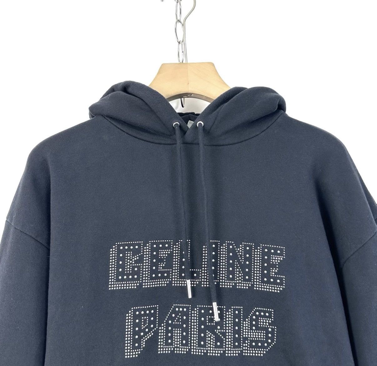 Celine Celine Black Rivet Letter Logo Hoodie K12 Size US M / EU 48-50 / 2 - 3 Thumbnail