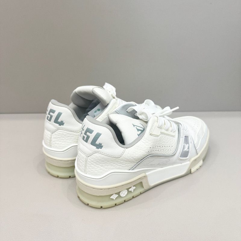 Louis Vuitton Louis Vuitton White Leather Trainer Sneakers for All -2508 Size US 7.5 / EU 40-41 - 4 Thumbnail