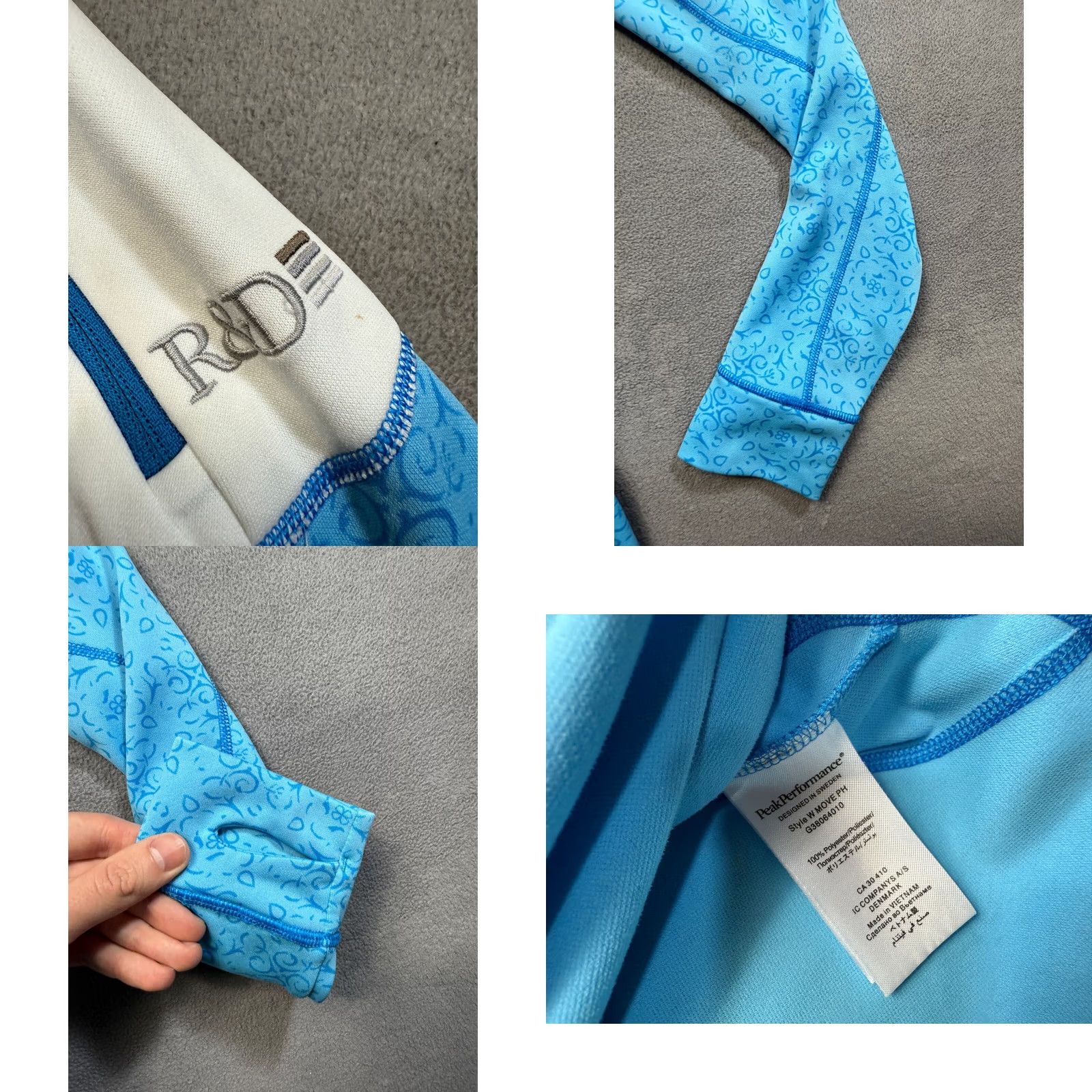 Peak Performance Peak Performance Women XS Blue Patterned Training Hoodie Pullover Sweatshirt Gym Shirt Ladies XS Blue Patterned Gym Hoodie Size XS / US 0-2 / IT 36-38 - 8 Thumbnail