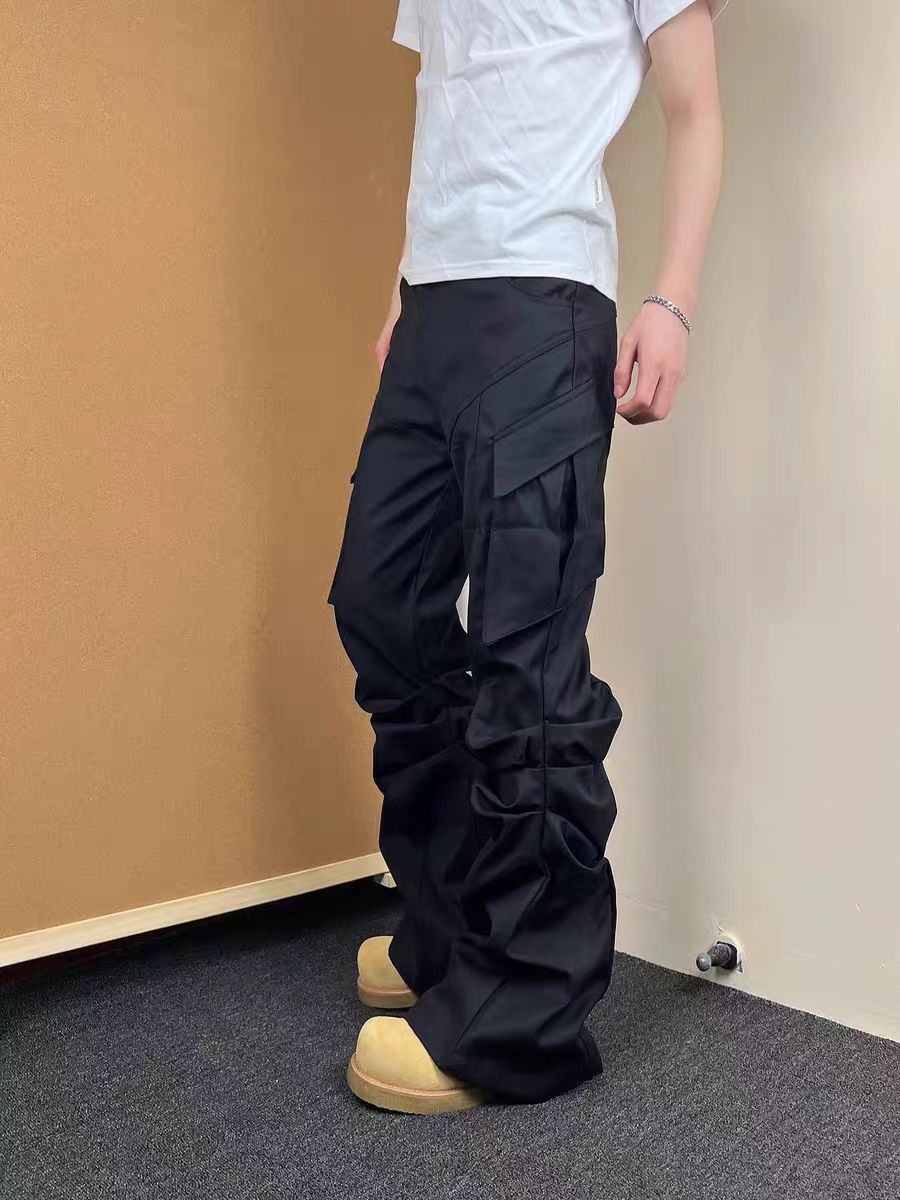 Japanese Brand × Vintage Street Y2K Pleated Micro Flare Work Casual Pants Size US 32 / EU 48 - 3 Thumbnail