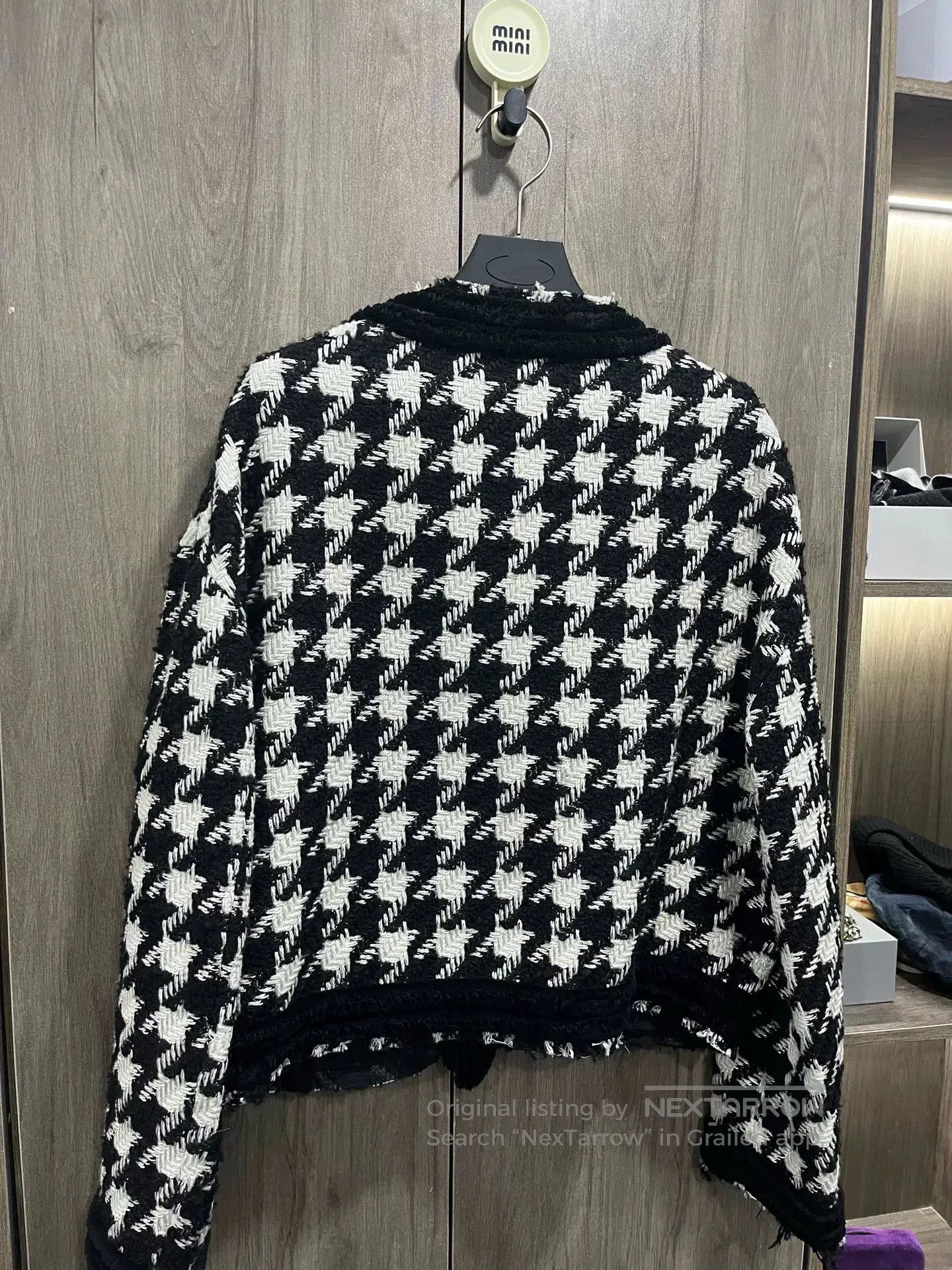 Other Black White Houndstooth Knit Coat. Size M / US 6-8 / IT 42-44 - 9 Thumbnail