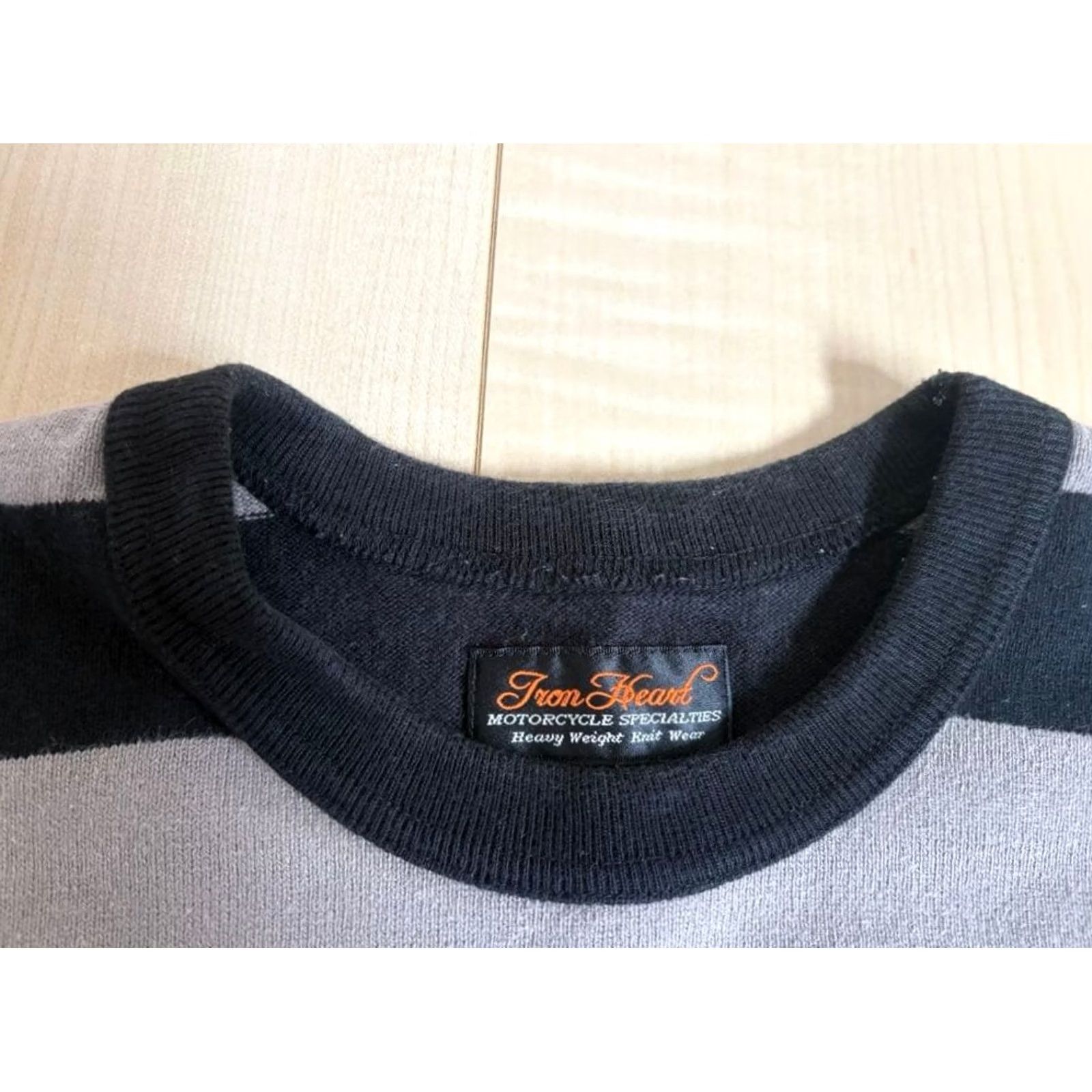 Iron Heart Iron Heart T-Shirt Men's XS Black Gray Border Stripe Cotton Size US M / EU 48-50 / 2 - 5 Thumbnail