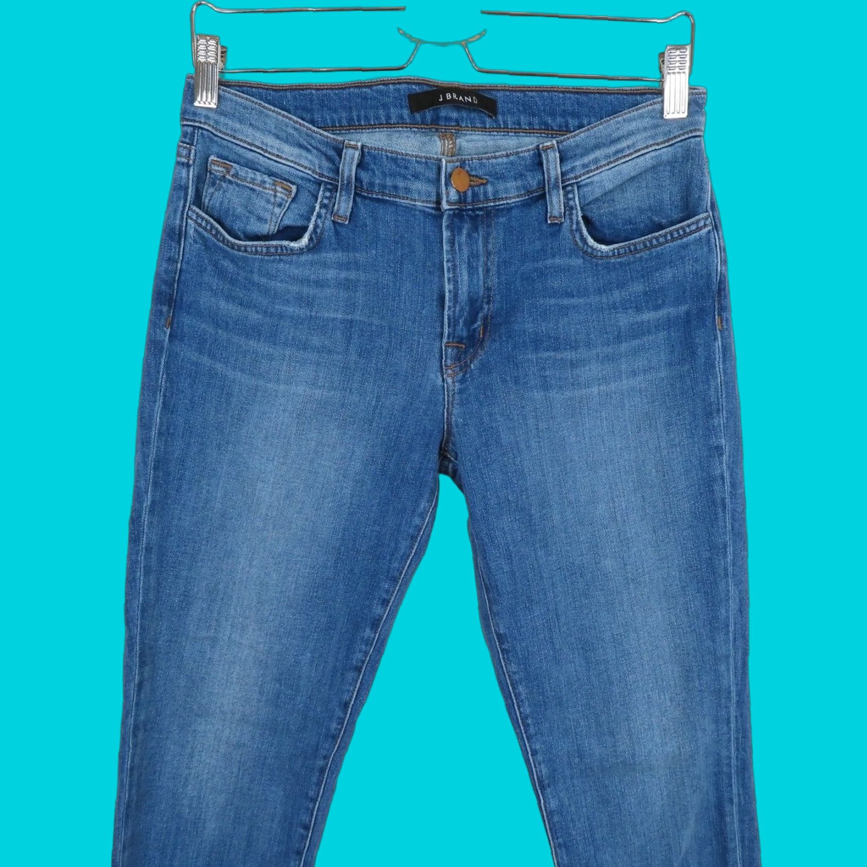 J Brand J Brand Jeans Ellis Echo Blue Wash Denim Straight Leg 27 Womens Cotton Blend 5-Pocket Stretch Regular Vintage No Size 27" / US 4 / IT 40 - 1 Thumbnail