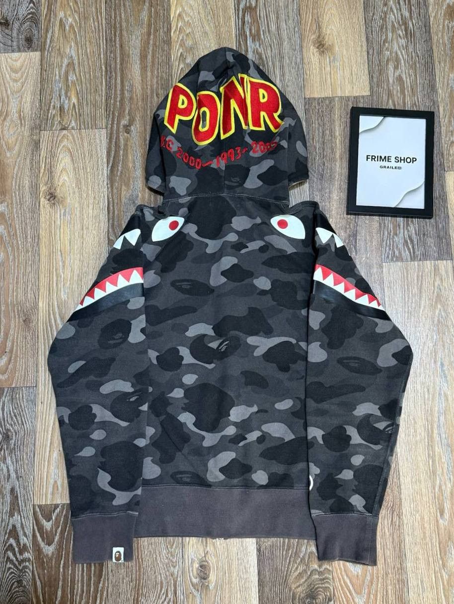 Bape Bape Black/Grey Color Camo Shark Zip Hoodie Size US S / EU 44-46 / 1 - 2 Thumbnail