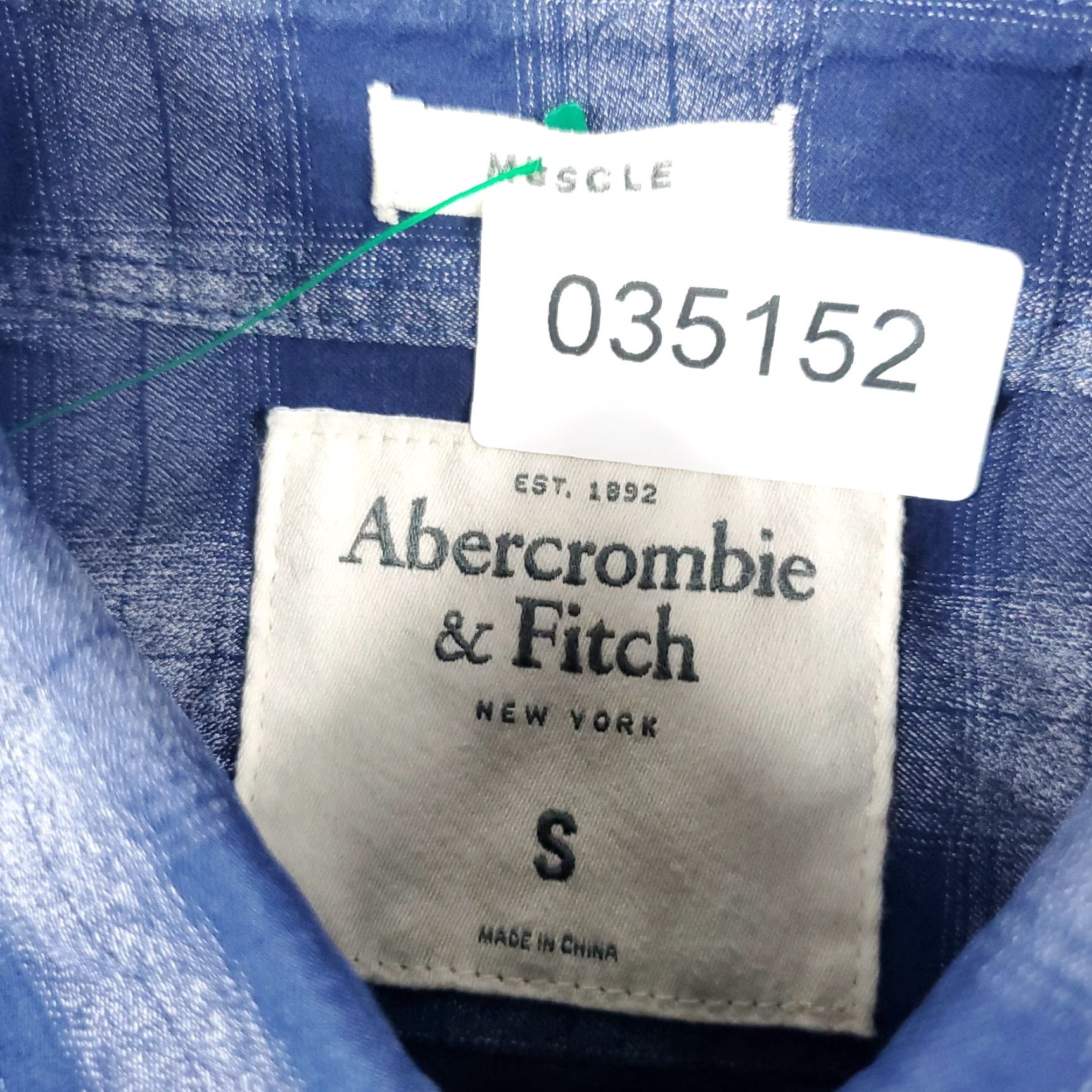 Abercrombie & Fitch Abercrombie & Fitch Shirt Mens Small Blue Plaid Button-Up Long Sleeve - Button-Down Collar - Cotton Blend - Men - Classic Preppy Size US S / EU 44-46 / 1 - 7 Thumbnail