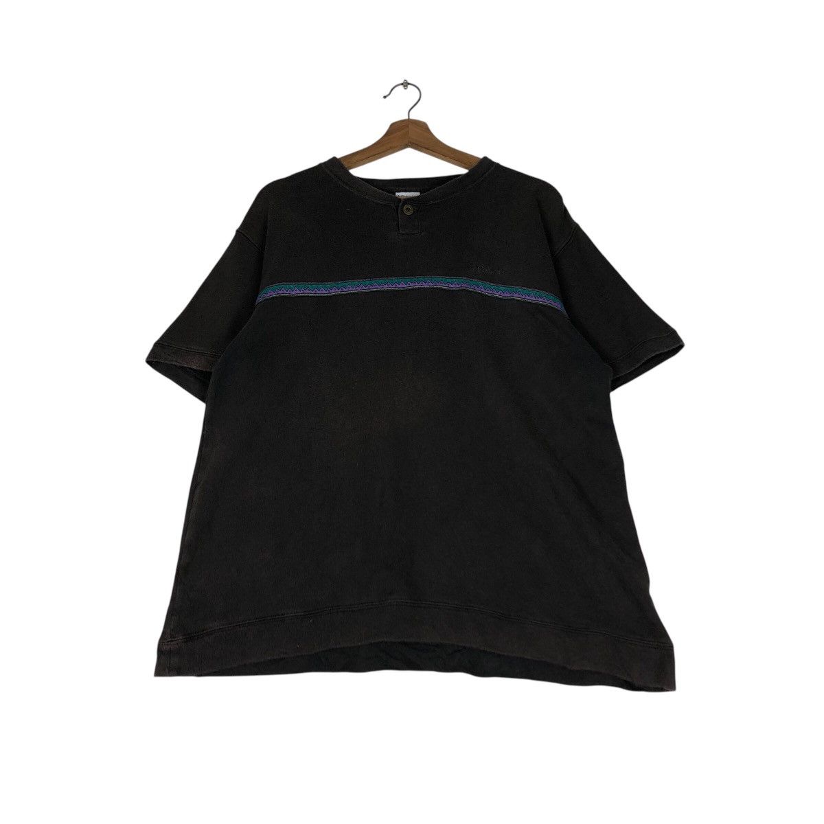 Japanese Brand Columbia Vintage Henley Tee — Tribal Tape Chest Stripe Size US M / EU 48-50 / 2 - 4 Thumbnail