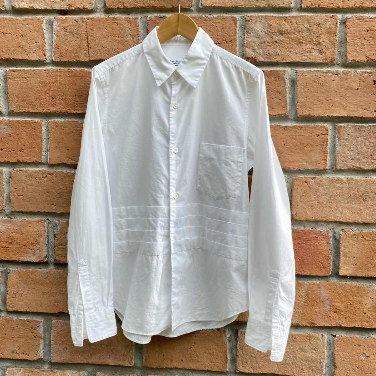 Comme des Garcons Comme des Garcons White Long Sleeve Pleated Shirt Size S / US 4 / IT 40 - 1 Thumbnail