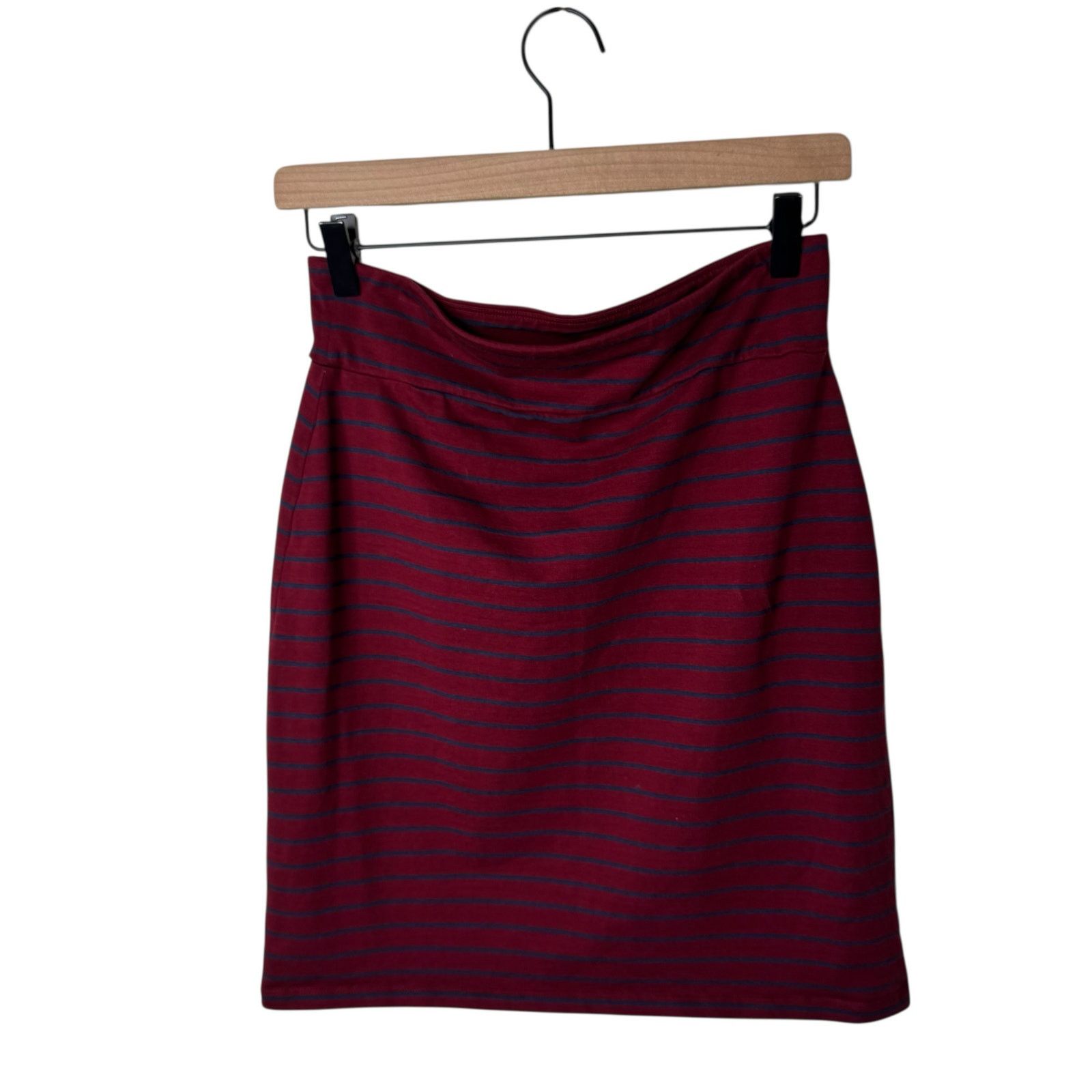 Toad&Co TOAD & CO Moxi Pencil Pull on Skirt Marron Red Stripe Size 26" / US 2 / IT 38 - 2 Thumbnail