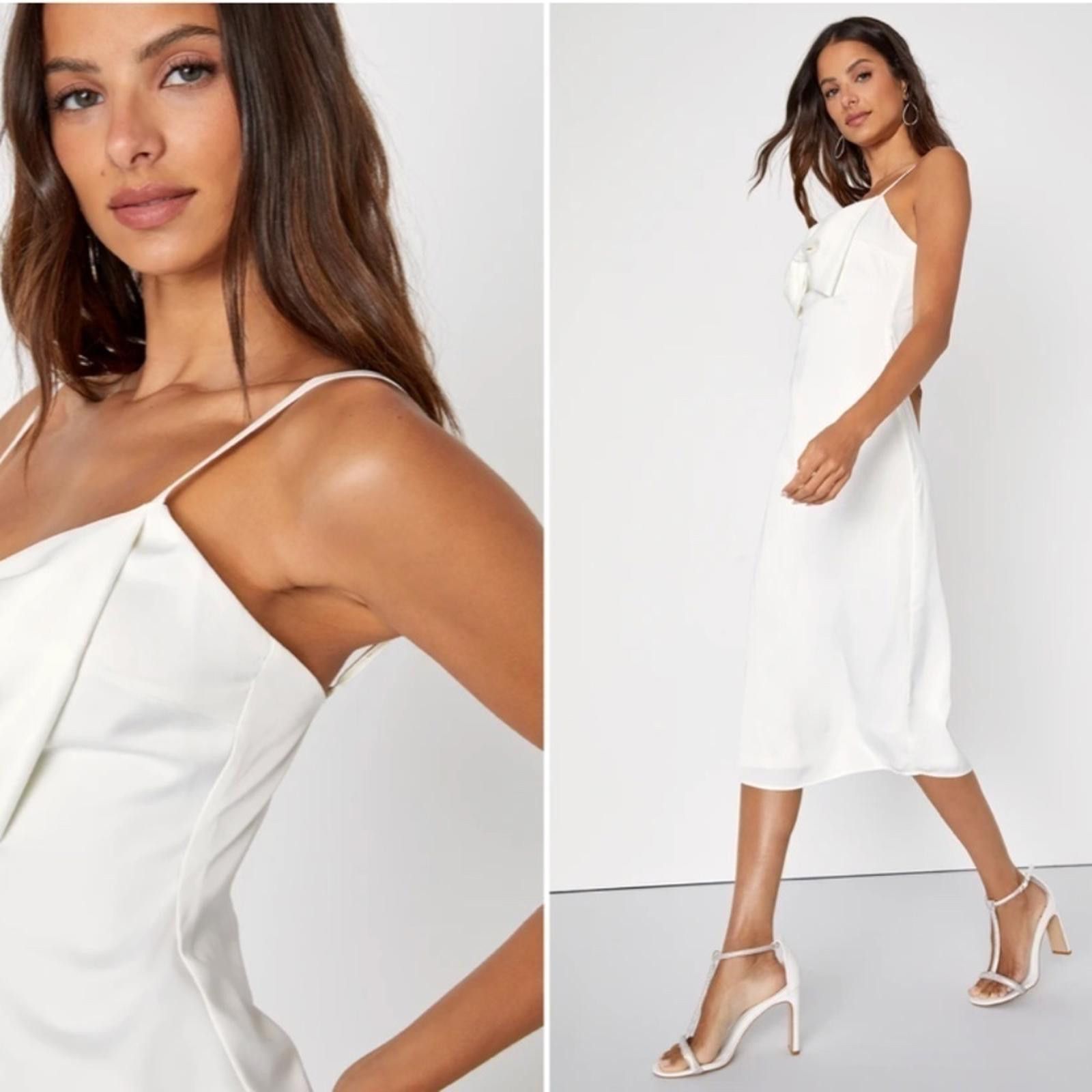 Lulus LULUS Bridal Bachelorette Engagement Shower Sexy Satin Midi Size L / US 10 / IT 46 - 3 Thumbnail